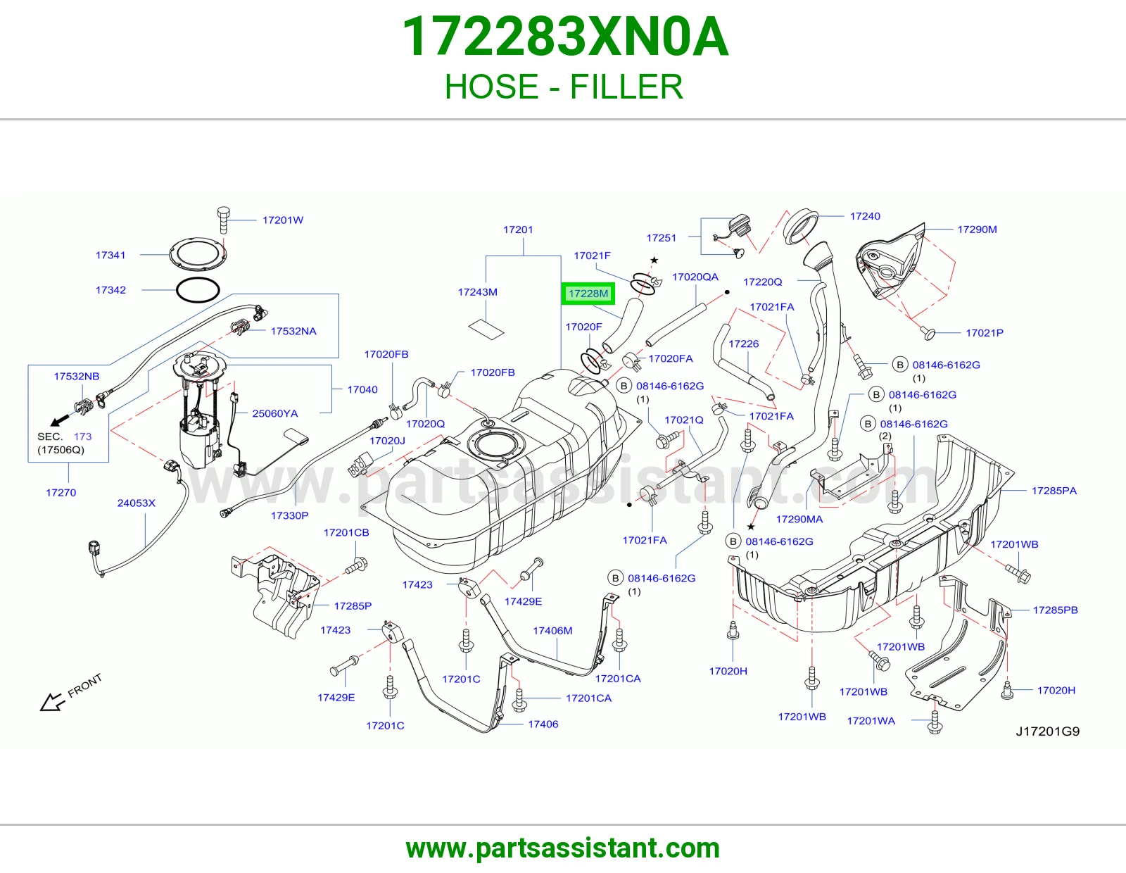 لي فتحة تعبئة 172283XN0A