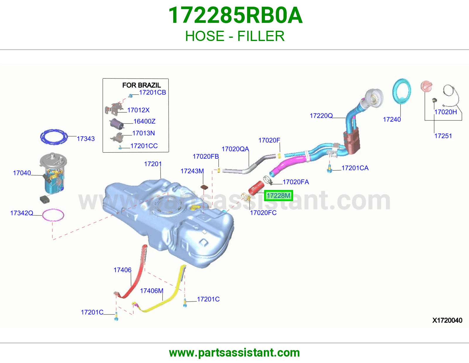 لي فتحة تعبئة 172285RB0A