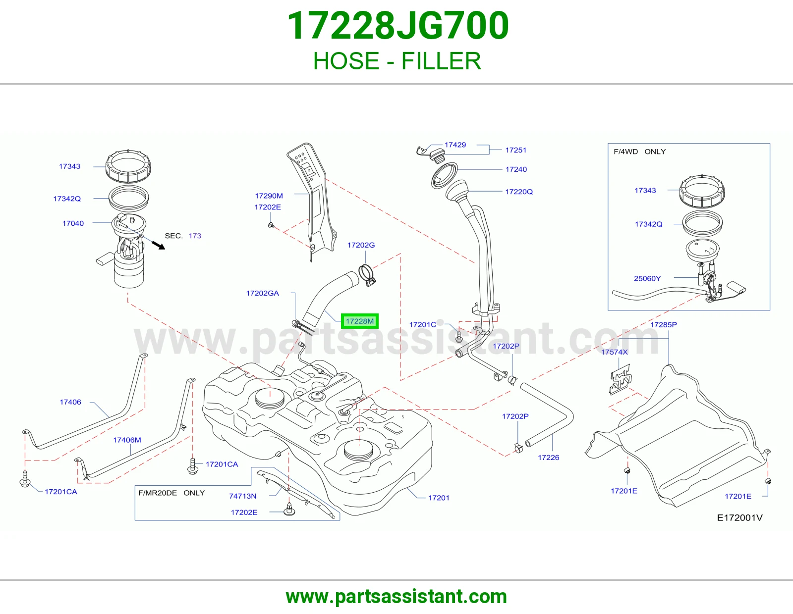 لي فتحة تعبئة 17228JG700