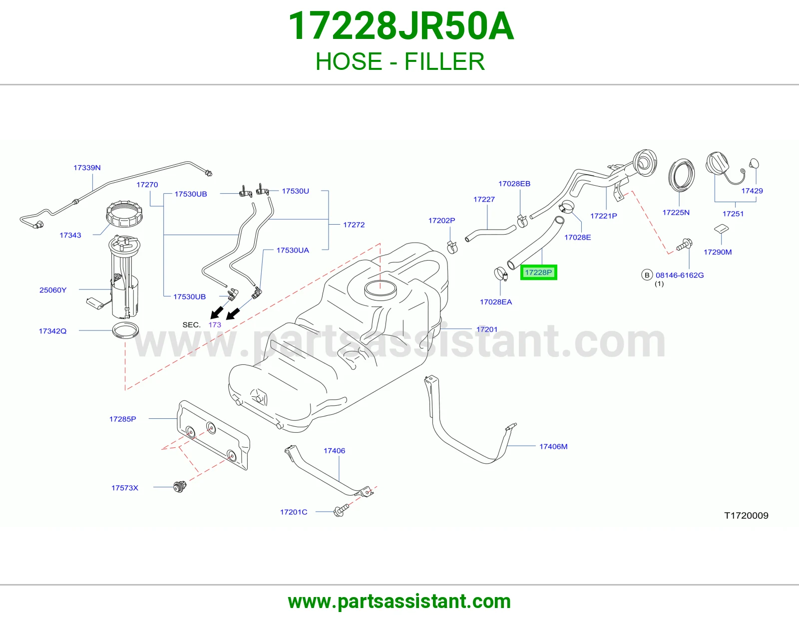 لي فتحة تعبئة 17228JR50A