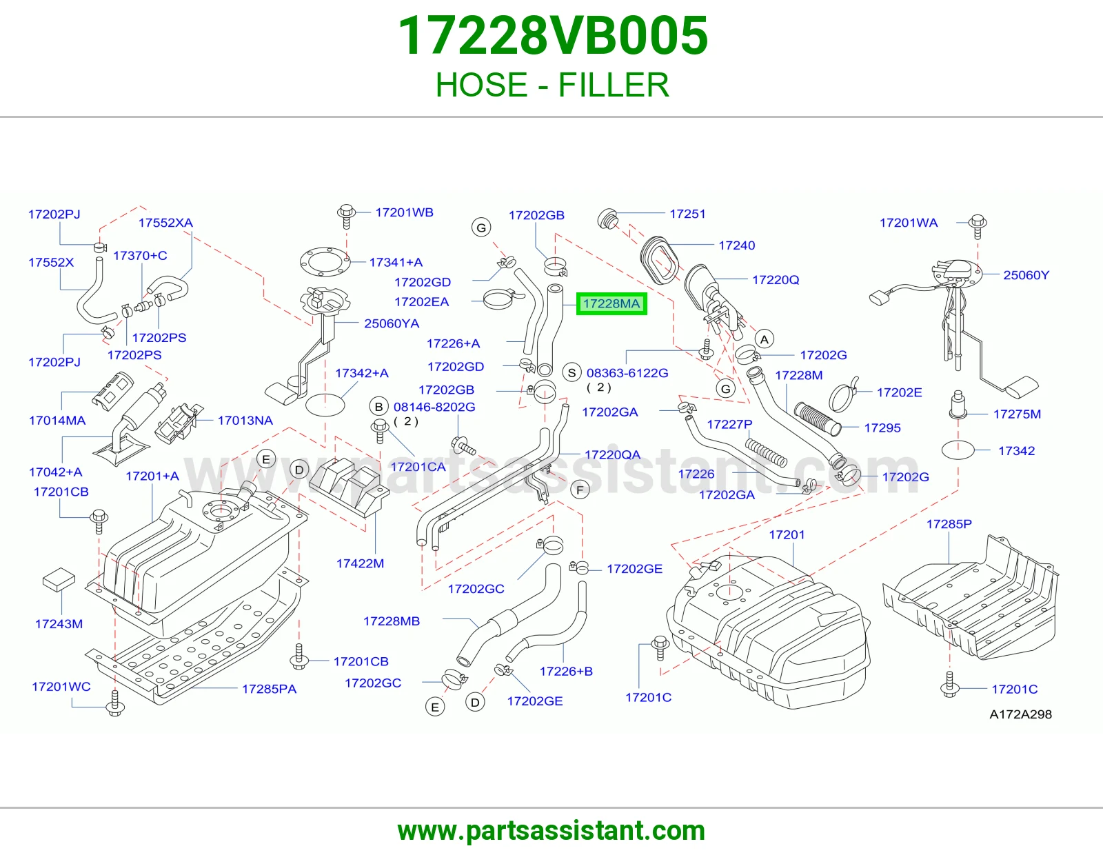 لي فتحة تعبئة 17228VB005