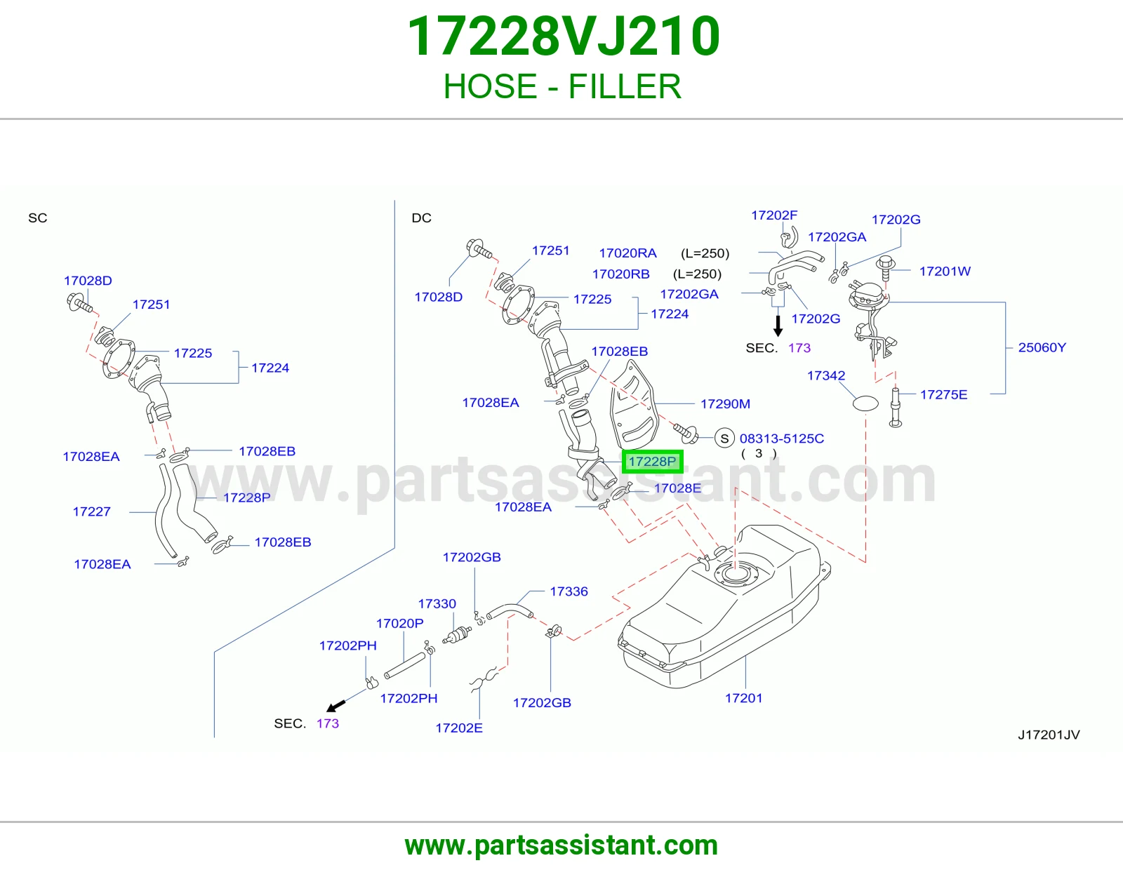 HOSE - FILLER 17228VJ210
