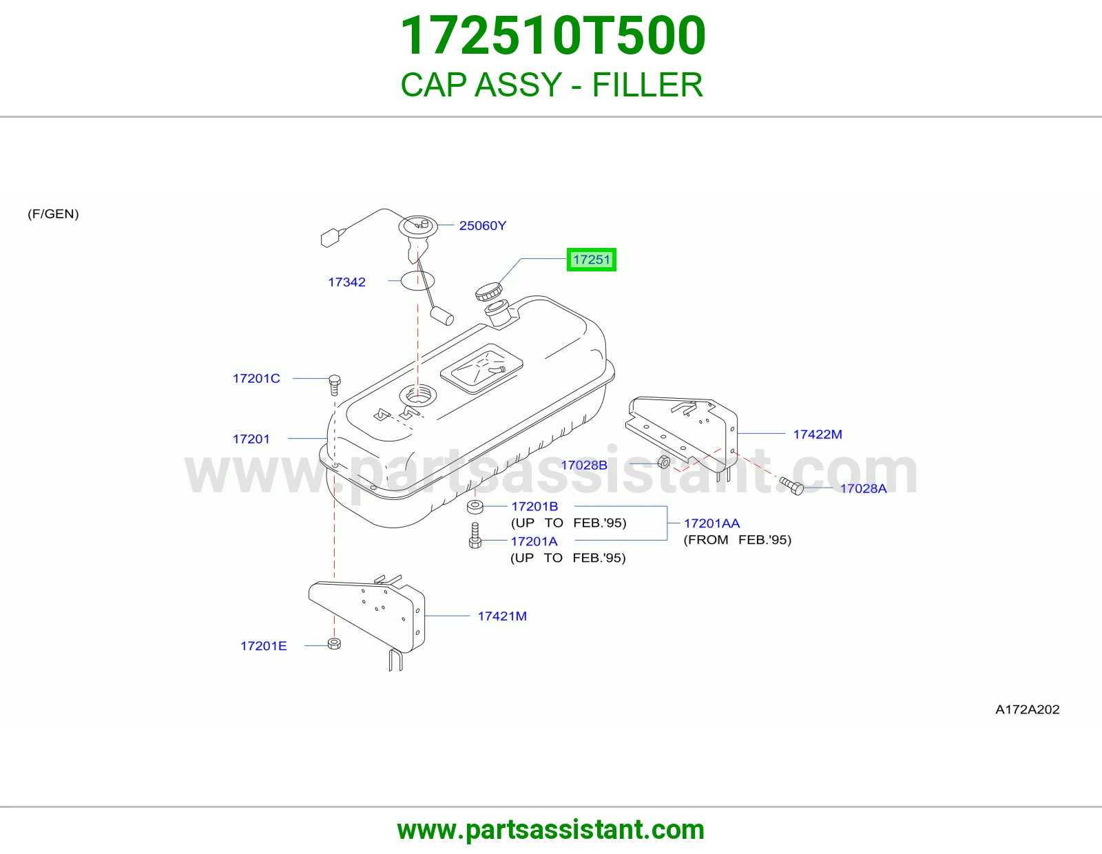 غطا تانكي بنزين 172510T500