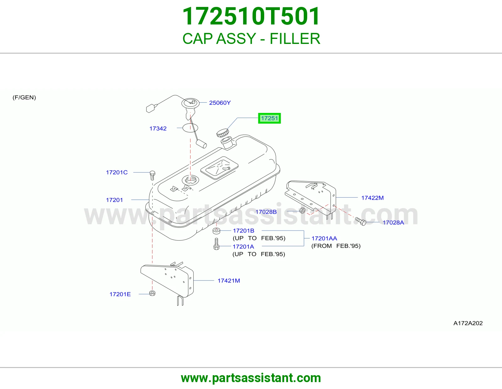 غطا تانكي بنزين 172510T501