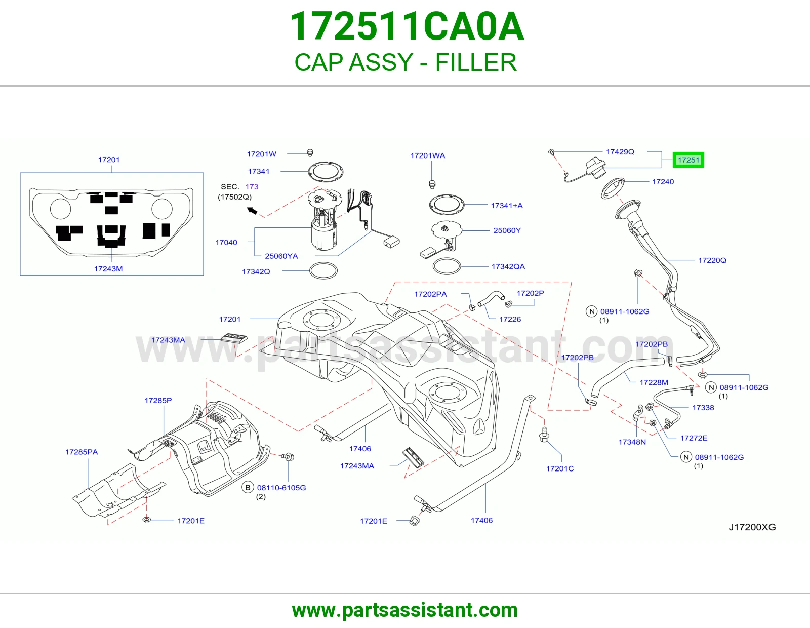 غطا تانكي بنزين 172511CA0A