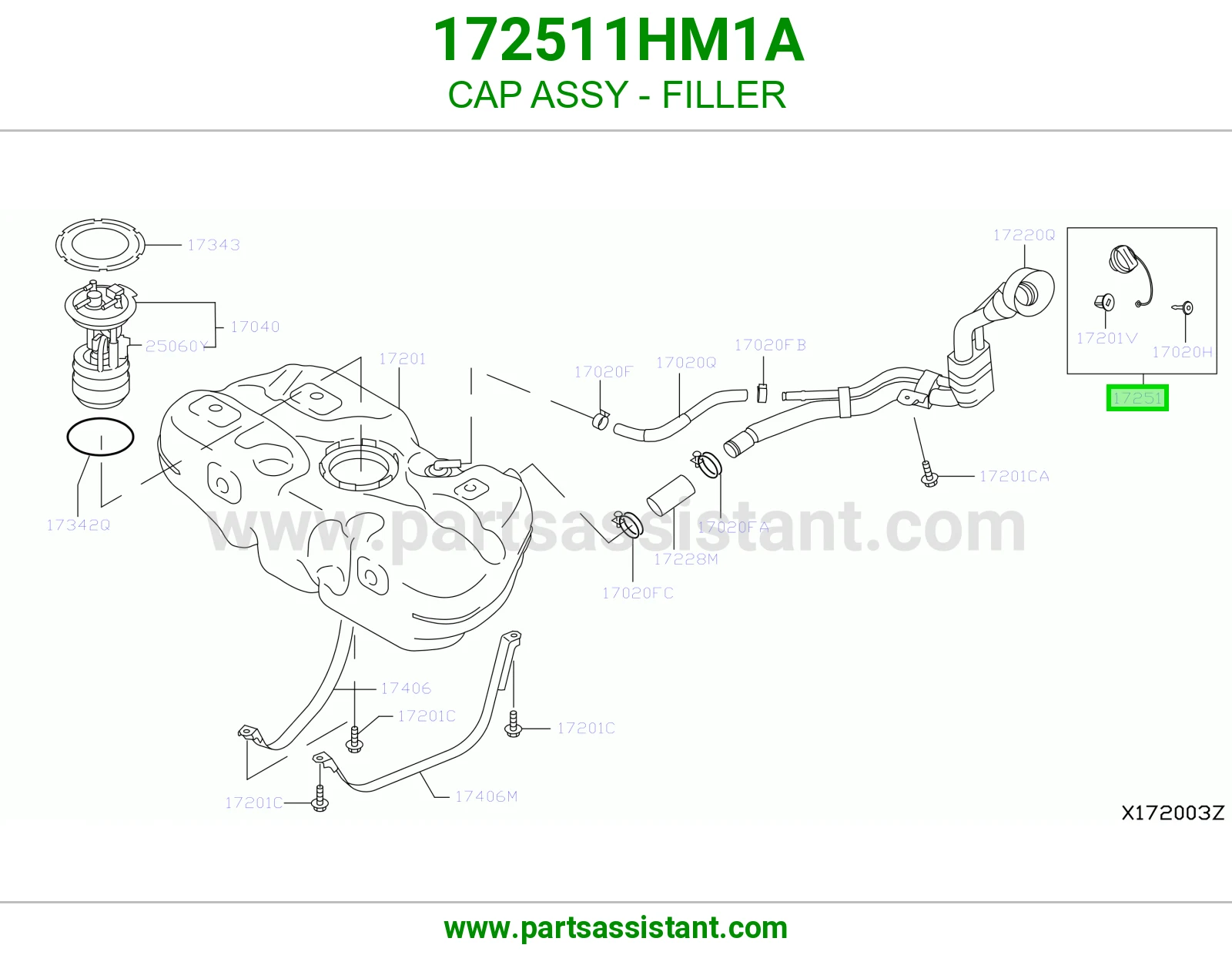 غطا تانكي بنزين 172511HM1A