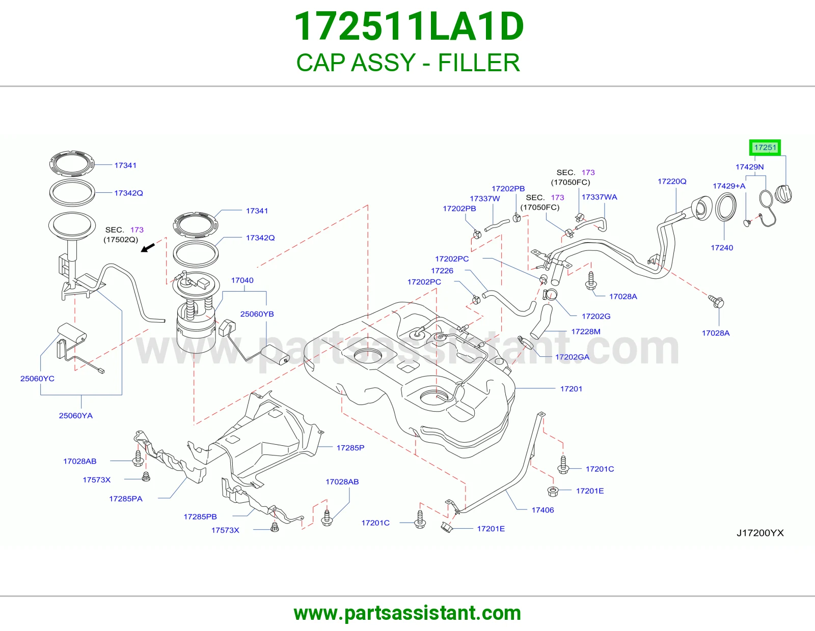 غطا تانكي بنزين 172511LA1D