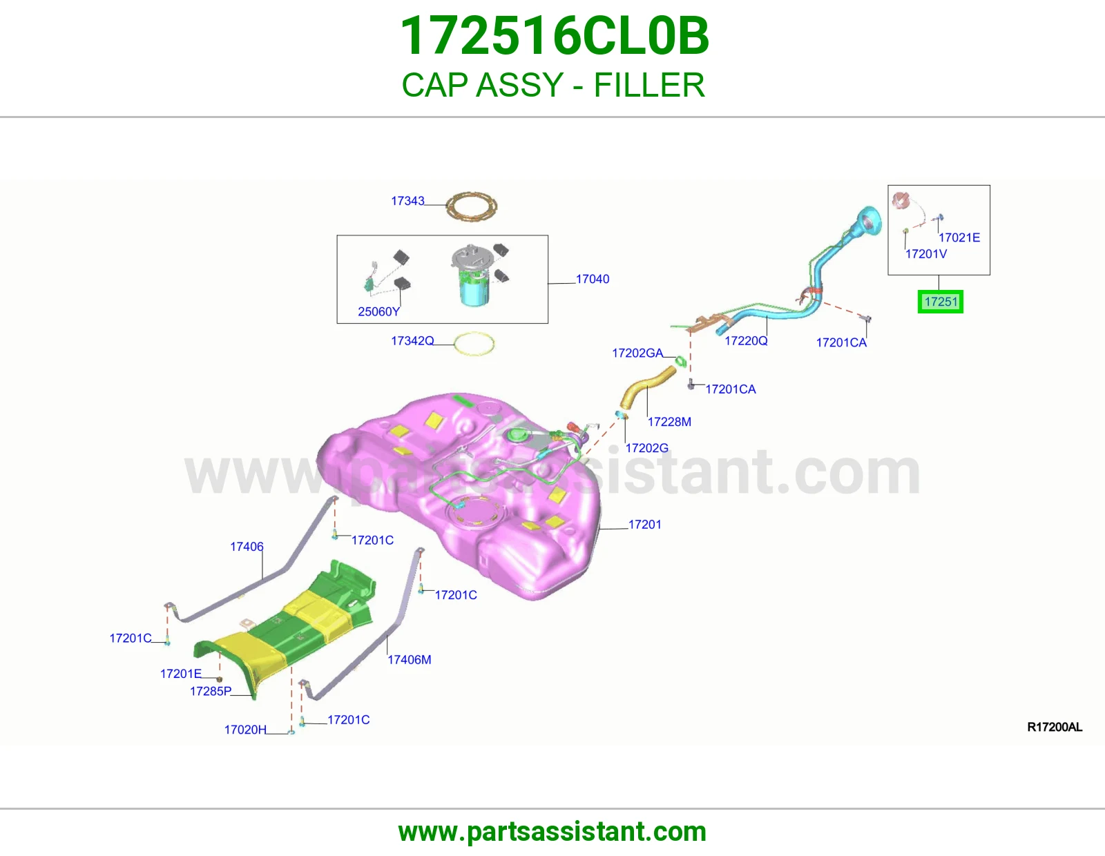 غطا تانكي بنزين 172516CL0B