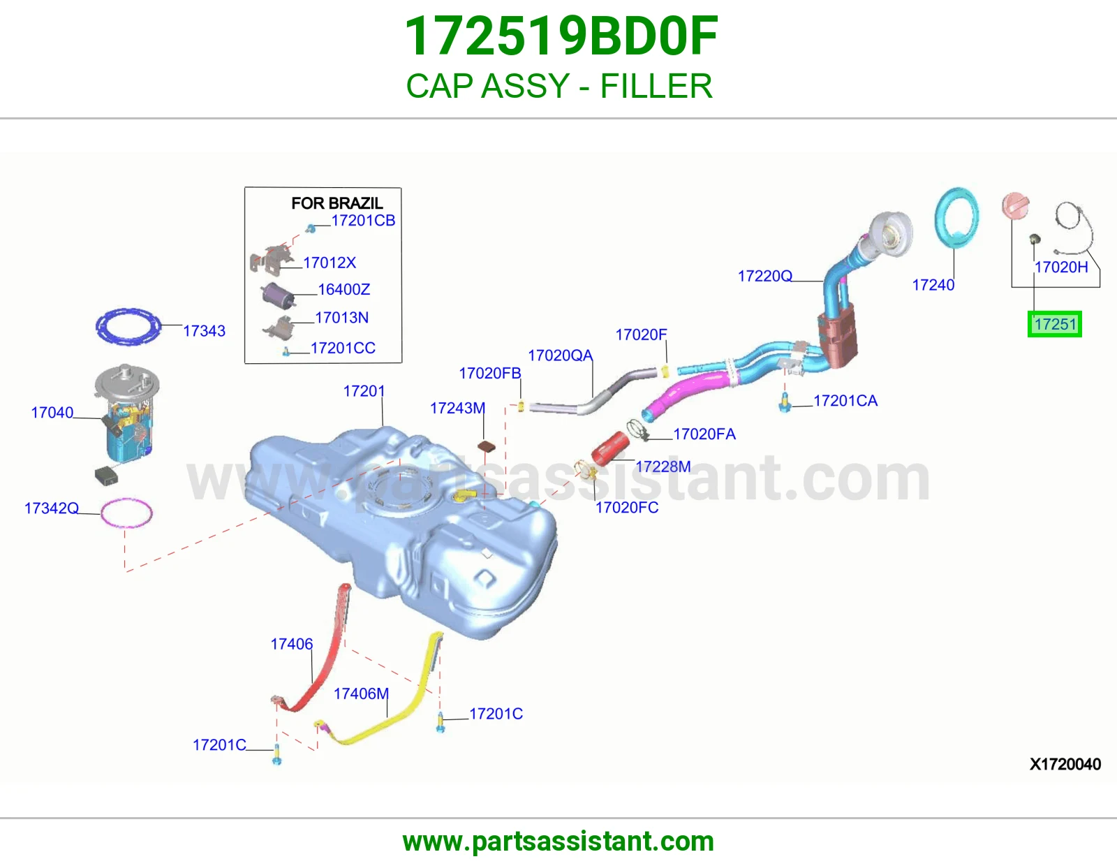 غطا تانكي بنزين 172519BD0F