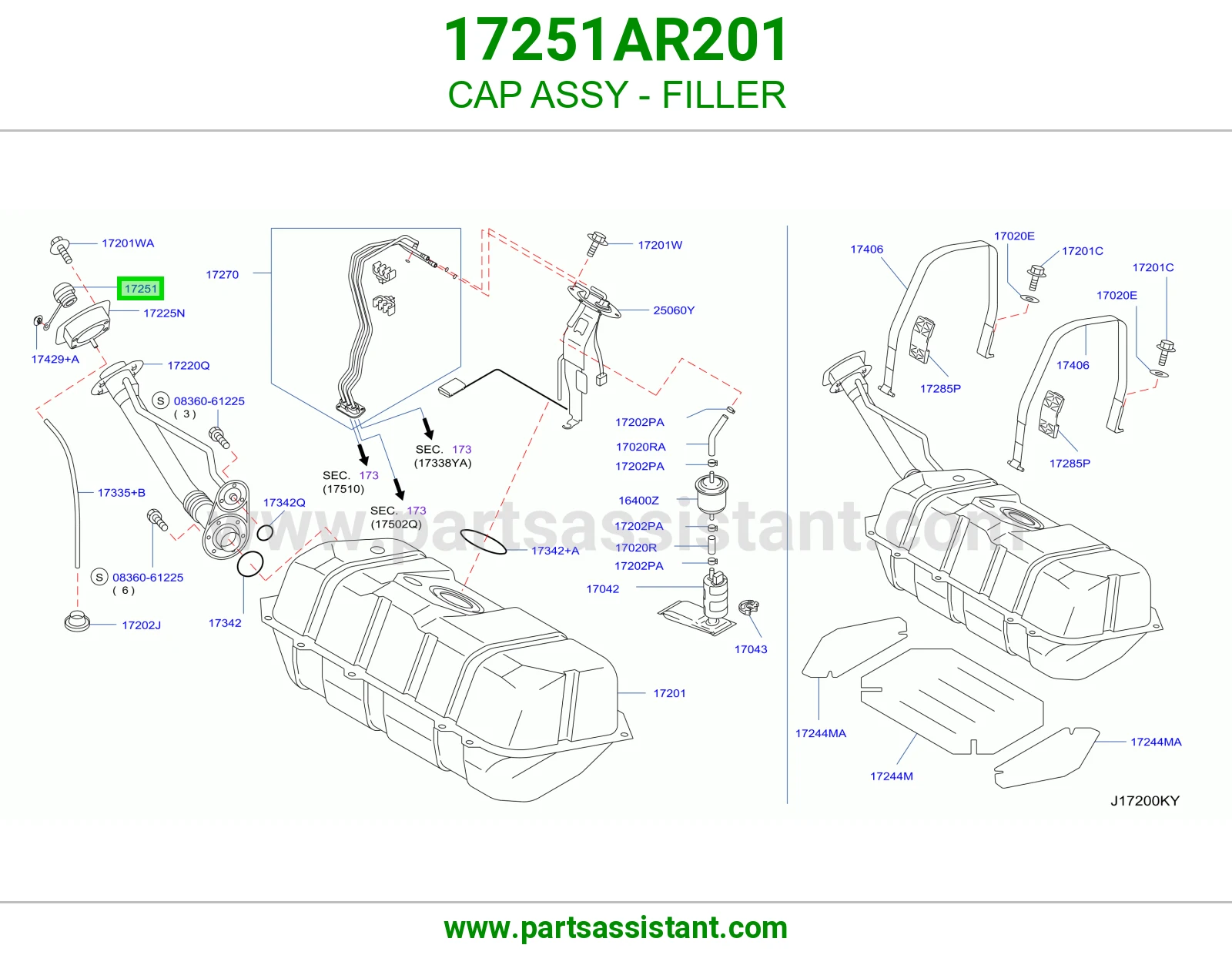 غطا تانكي بنزين 17251AR201
