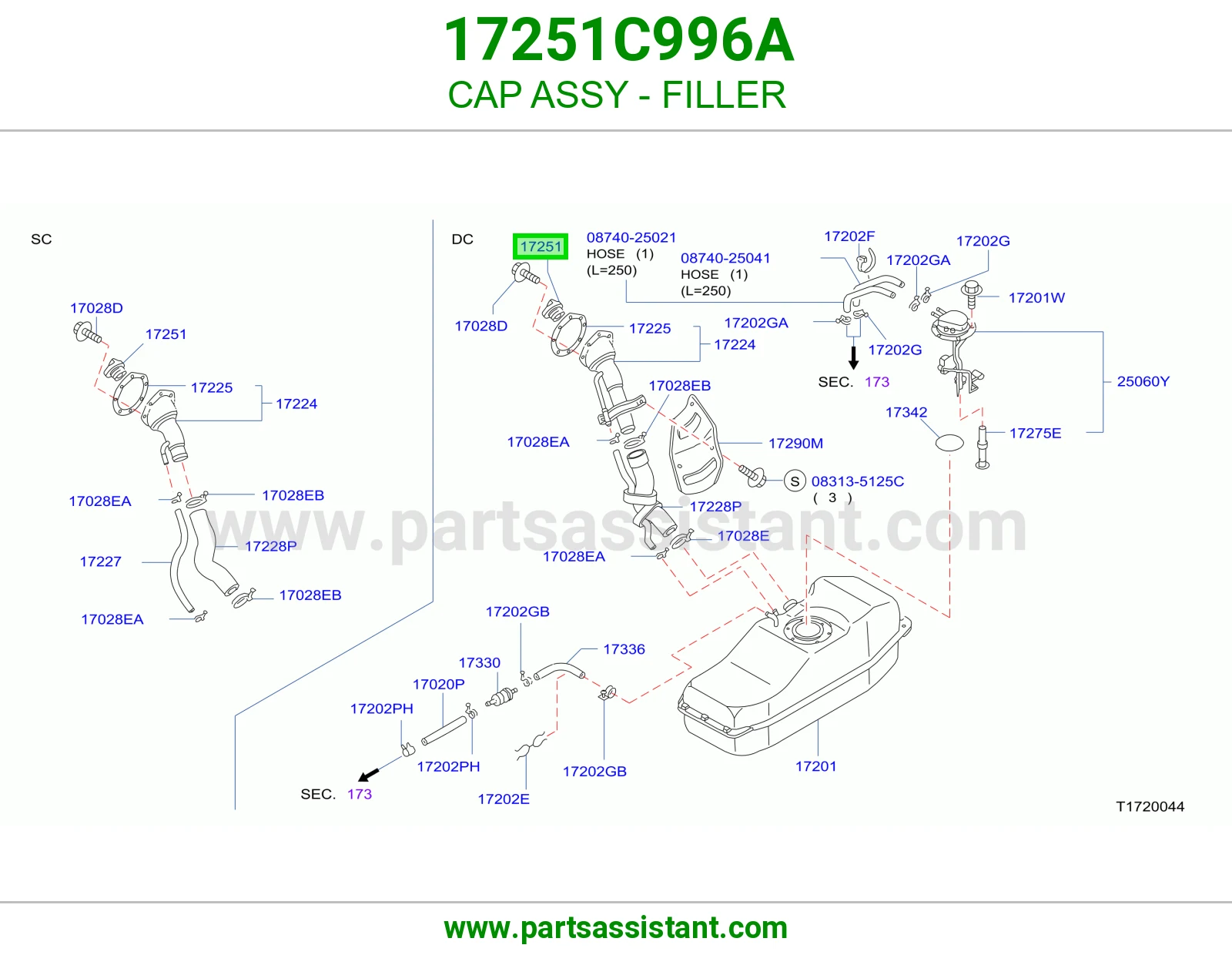 غطا تانكي بنزين 17251C996A