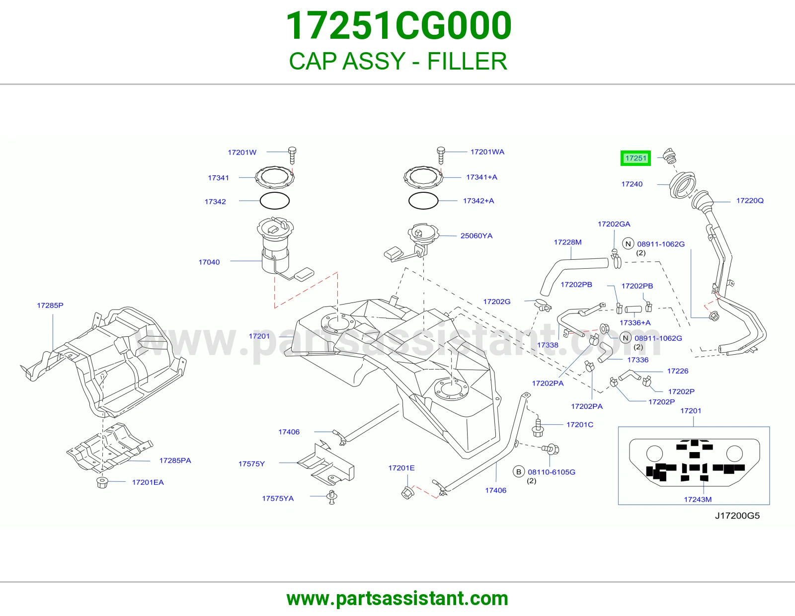 غطا تانكي بنزين 17251CG000