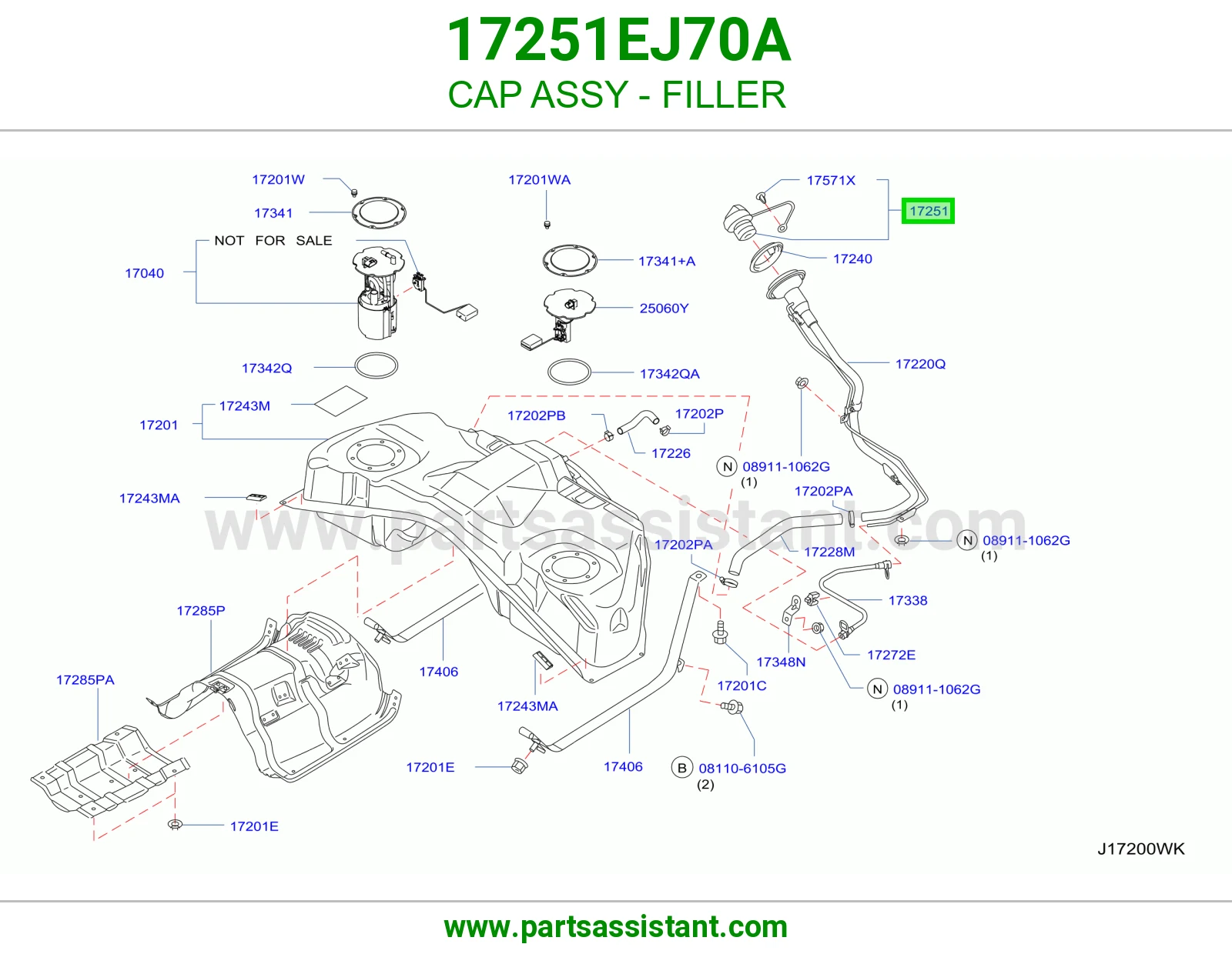 غطا تانكي بنزين 17251EJ70A