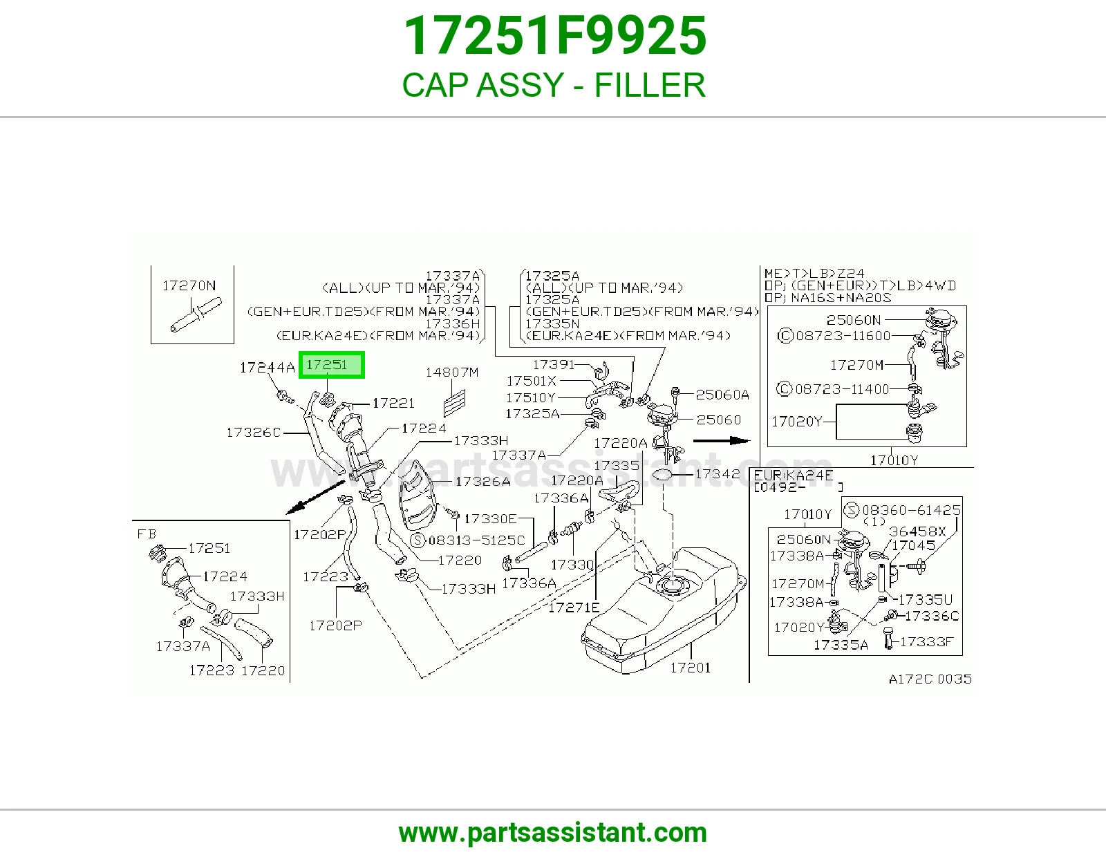 غطا تانكي بنزين 17251F9925