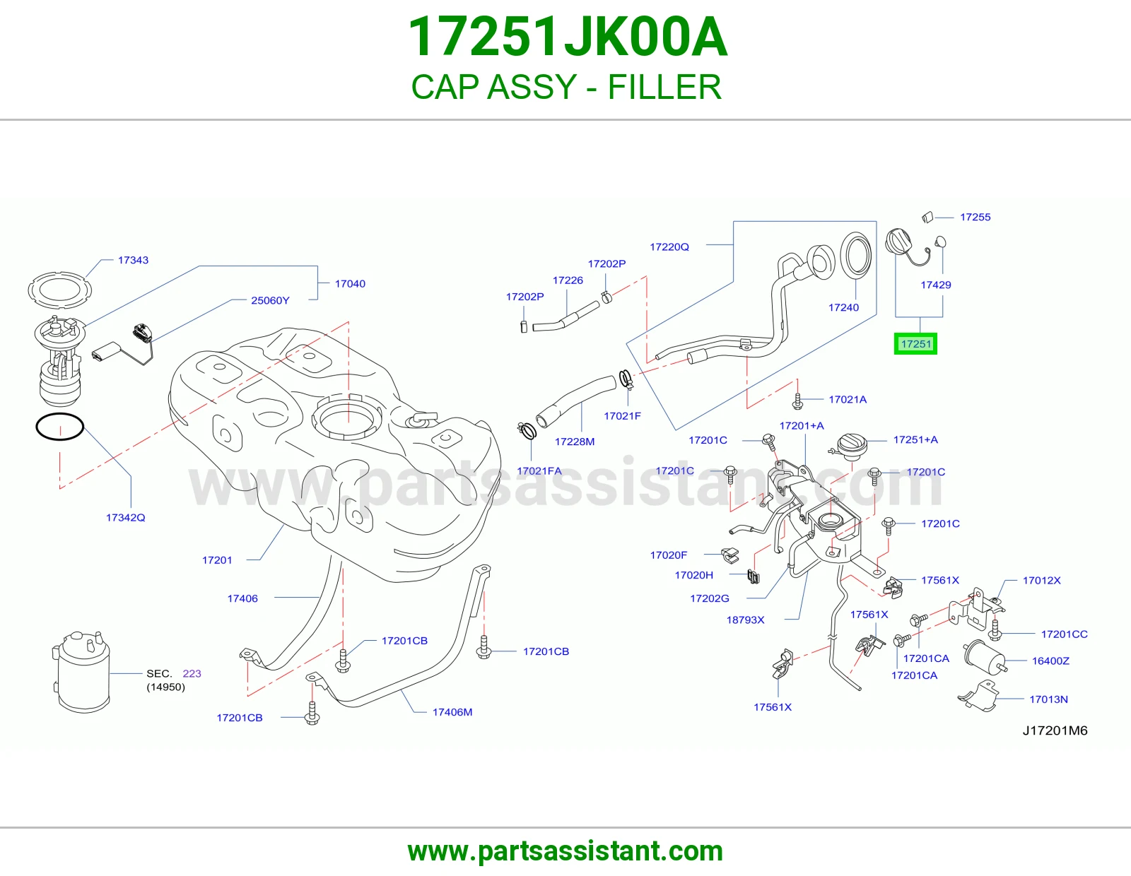 غطا تانكي بنزين 17251JK00A