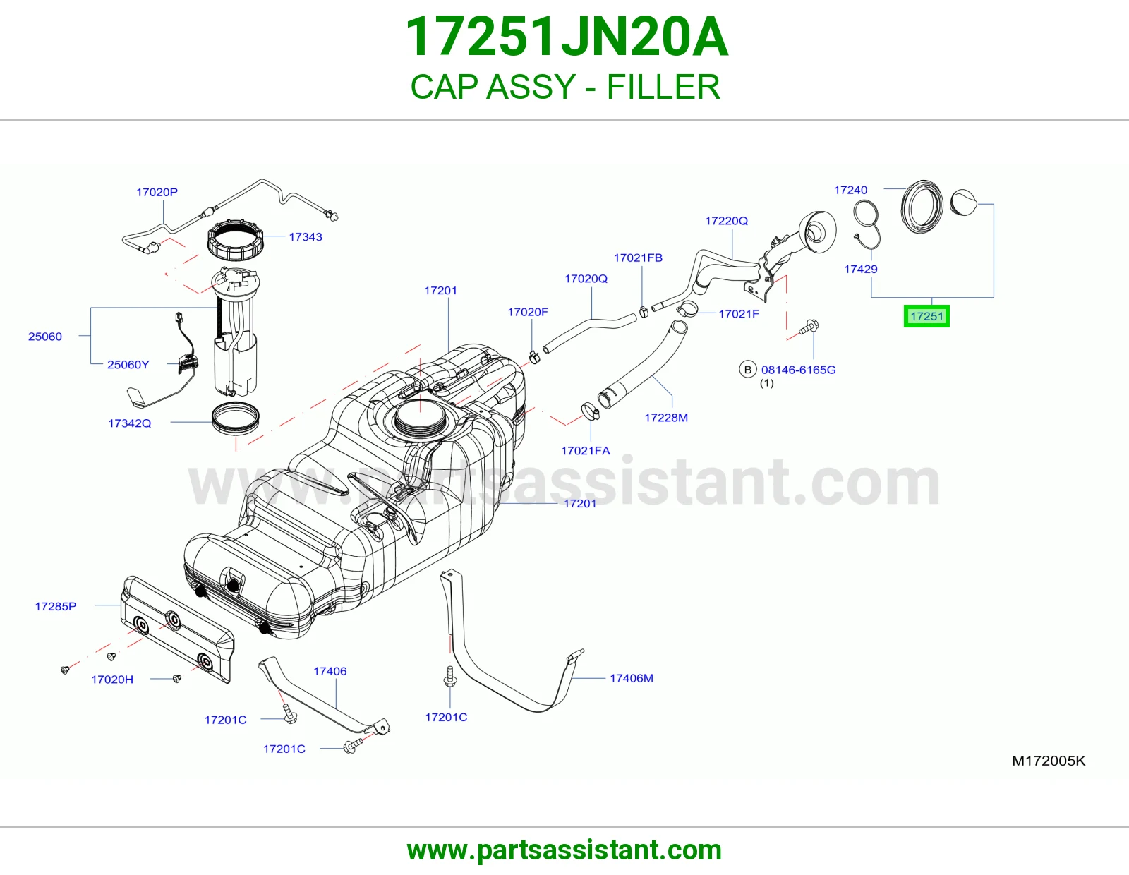 غطا تانكي بنزين 17251JN20A
