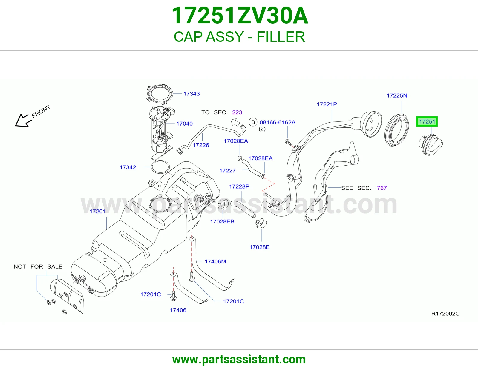 غطا تانكي بنزين 17251ZV30A