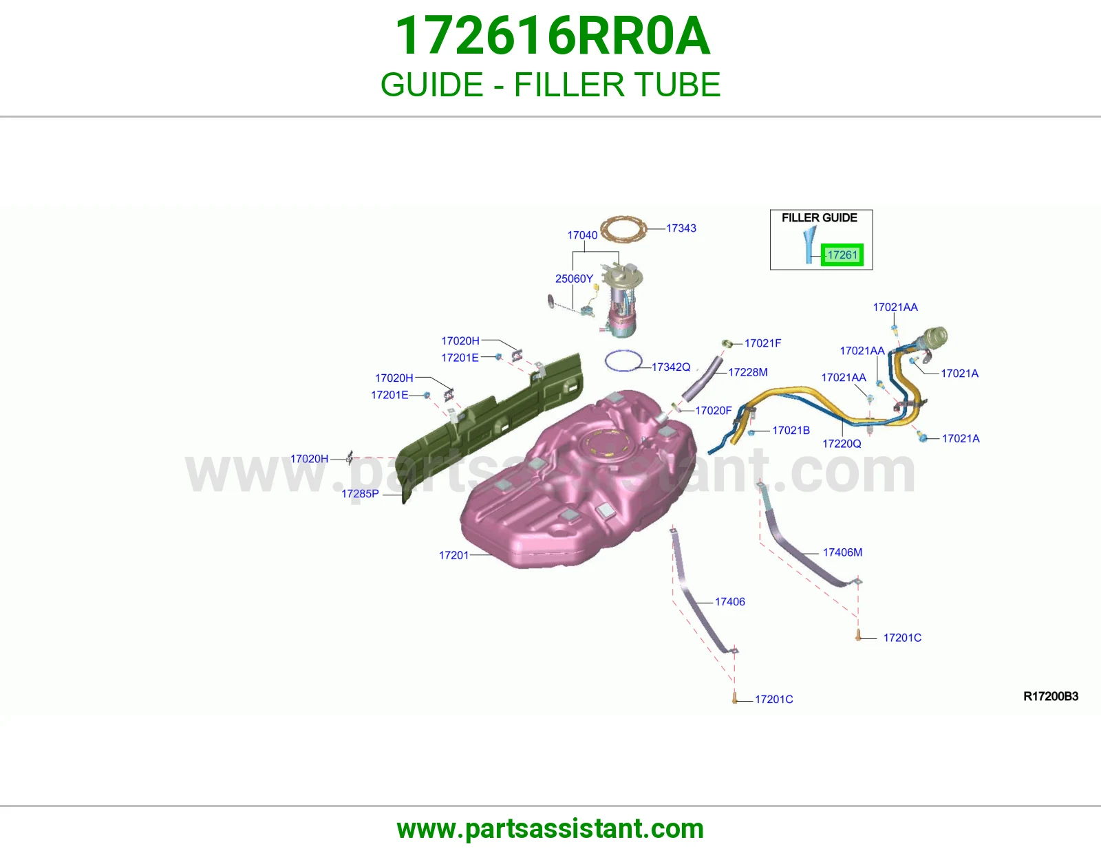 مجرى رقبة تانكي بنزين 172616RR0A