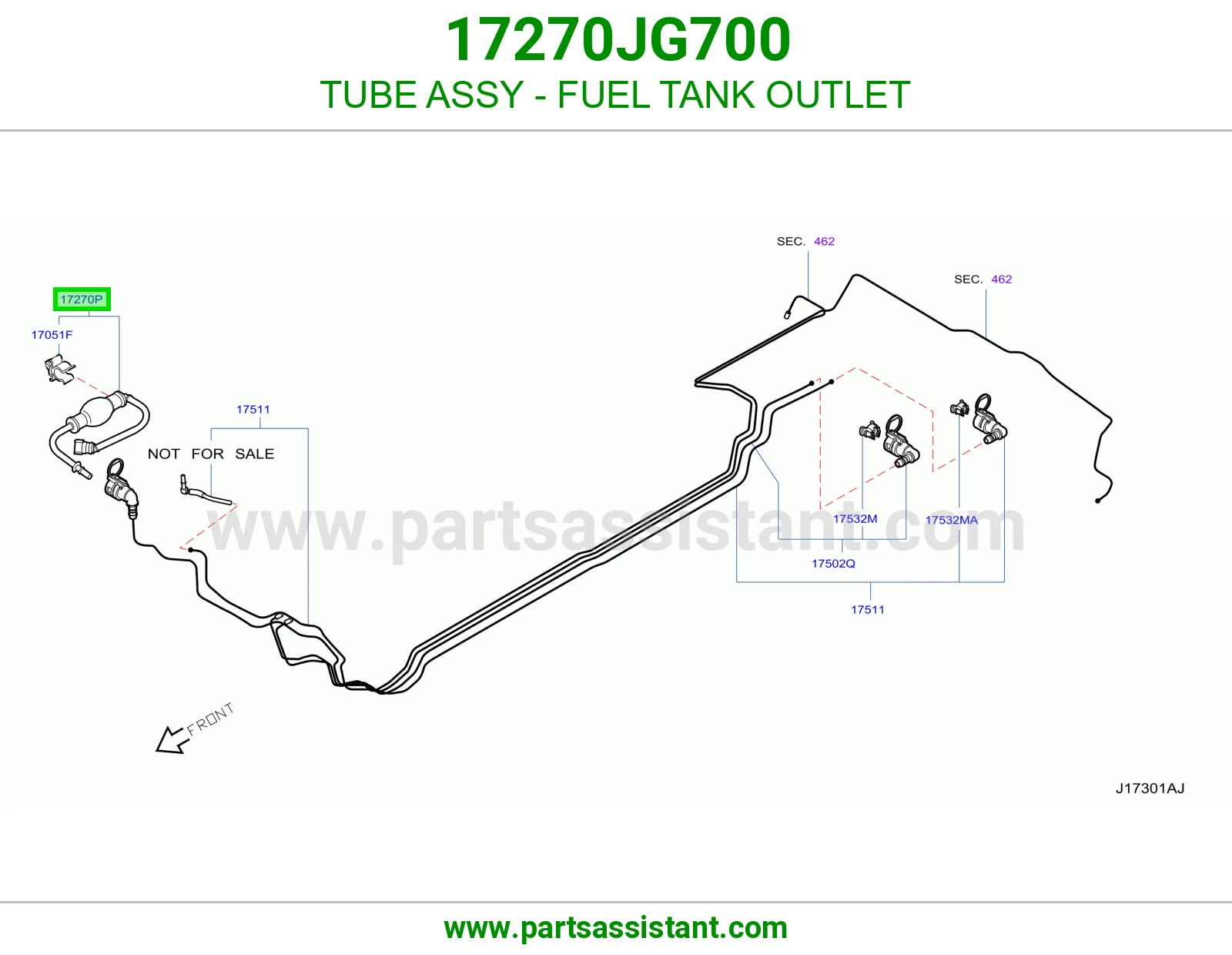 ماسورة مخرج تانكي بنزين كاملة 17270JG700