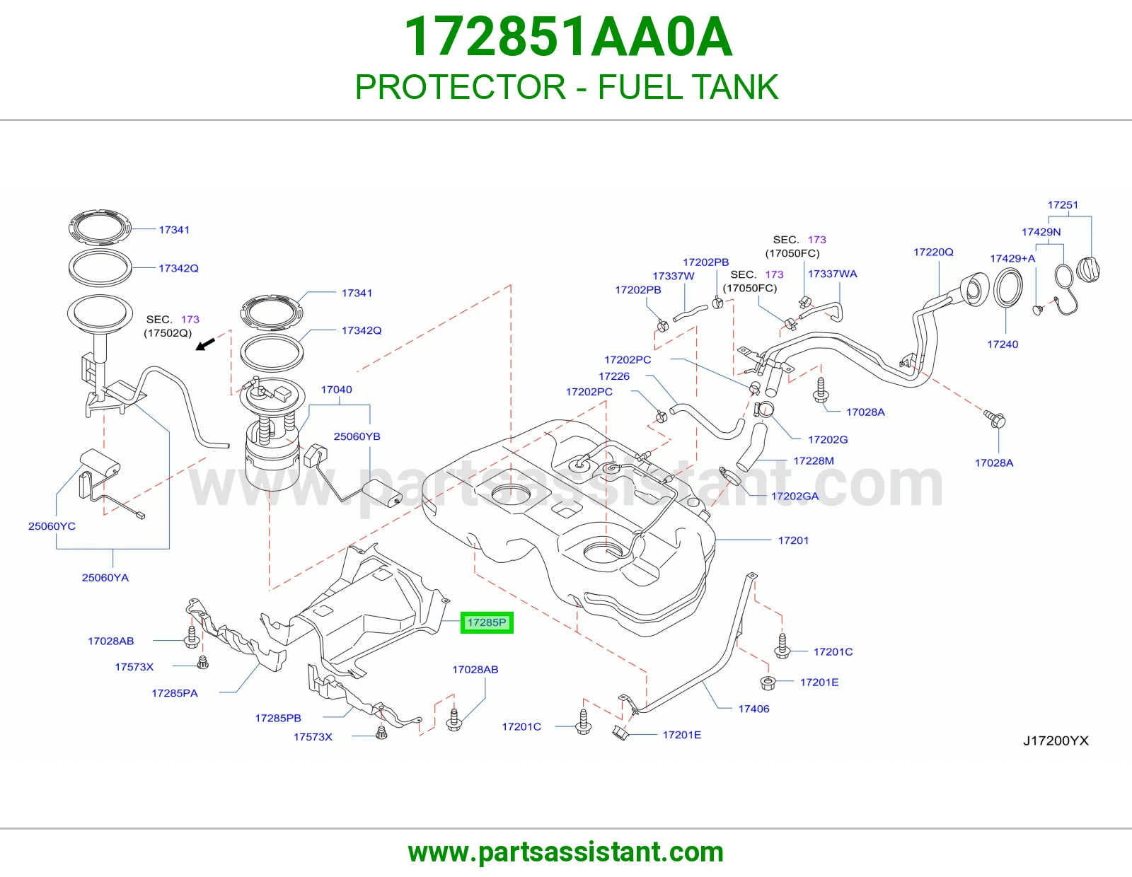 واقي تانكي بنزين 172851AA0A
