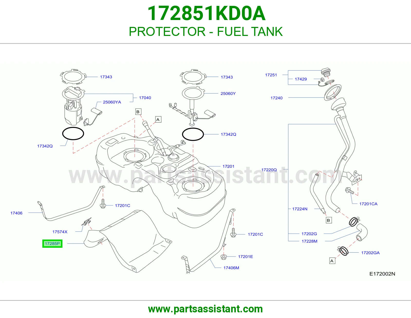 واقي تانكي بنزين 172851KD0A