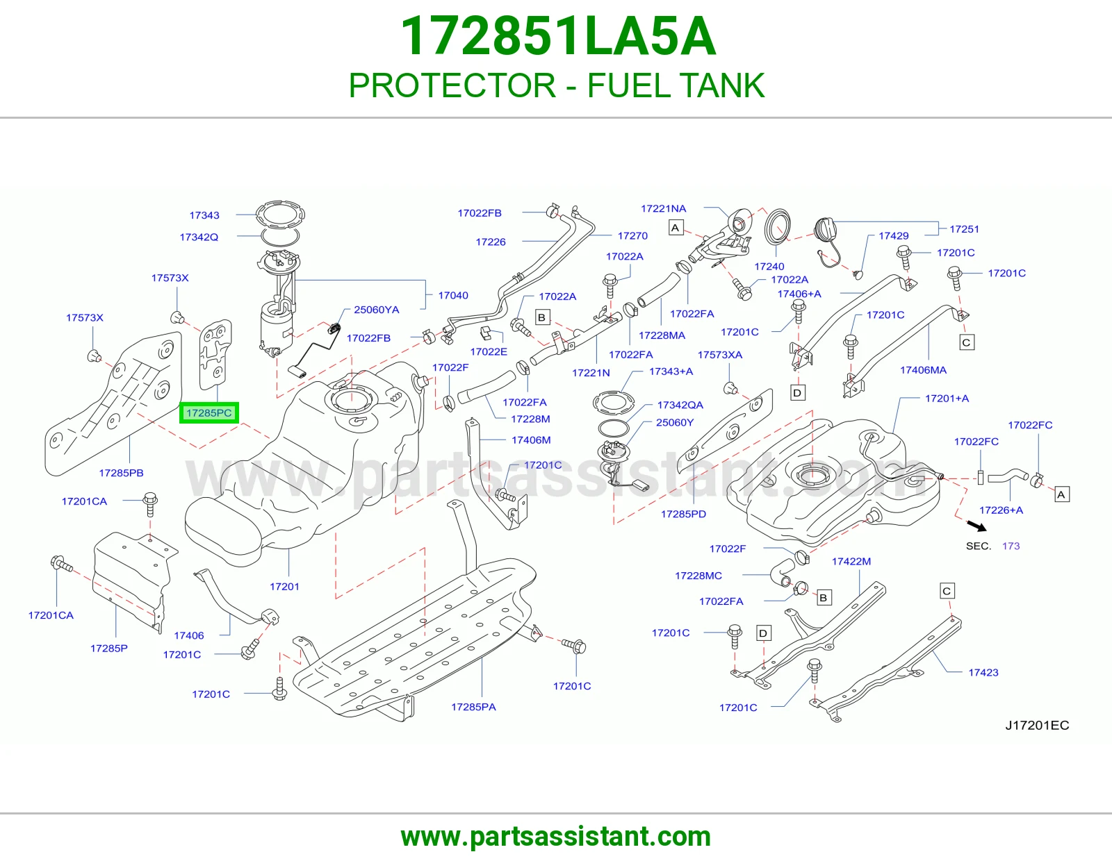 واقي تانكي بنزين 172851LA5A