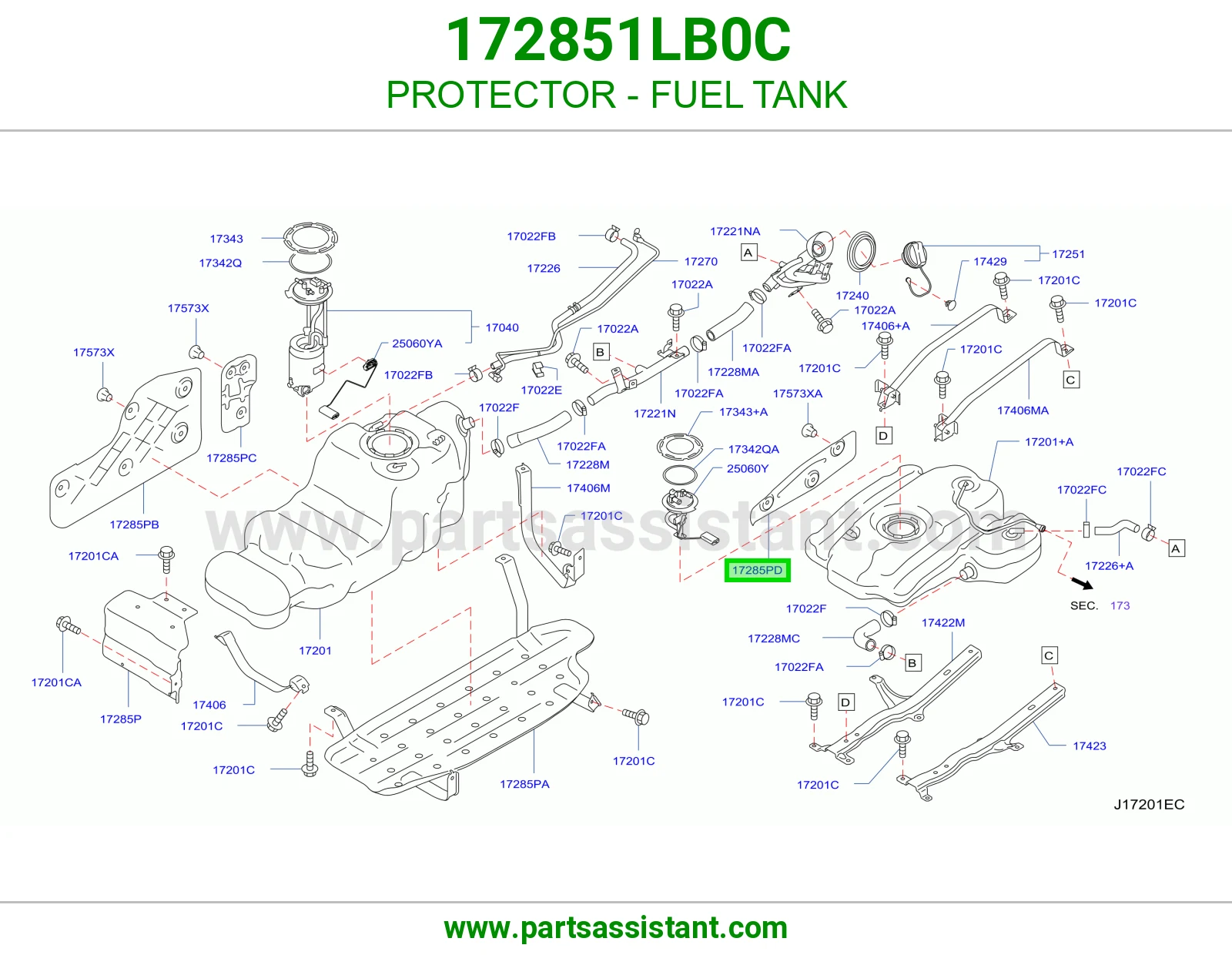 واقي تانكي بنزين 172851LB0C