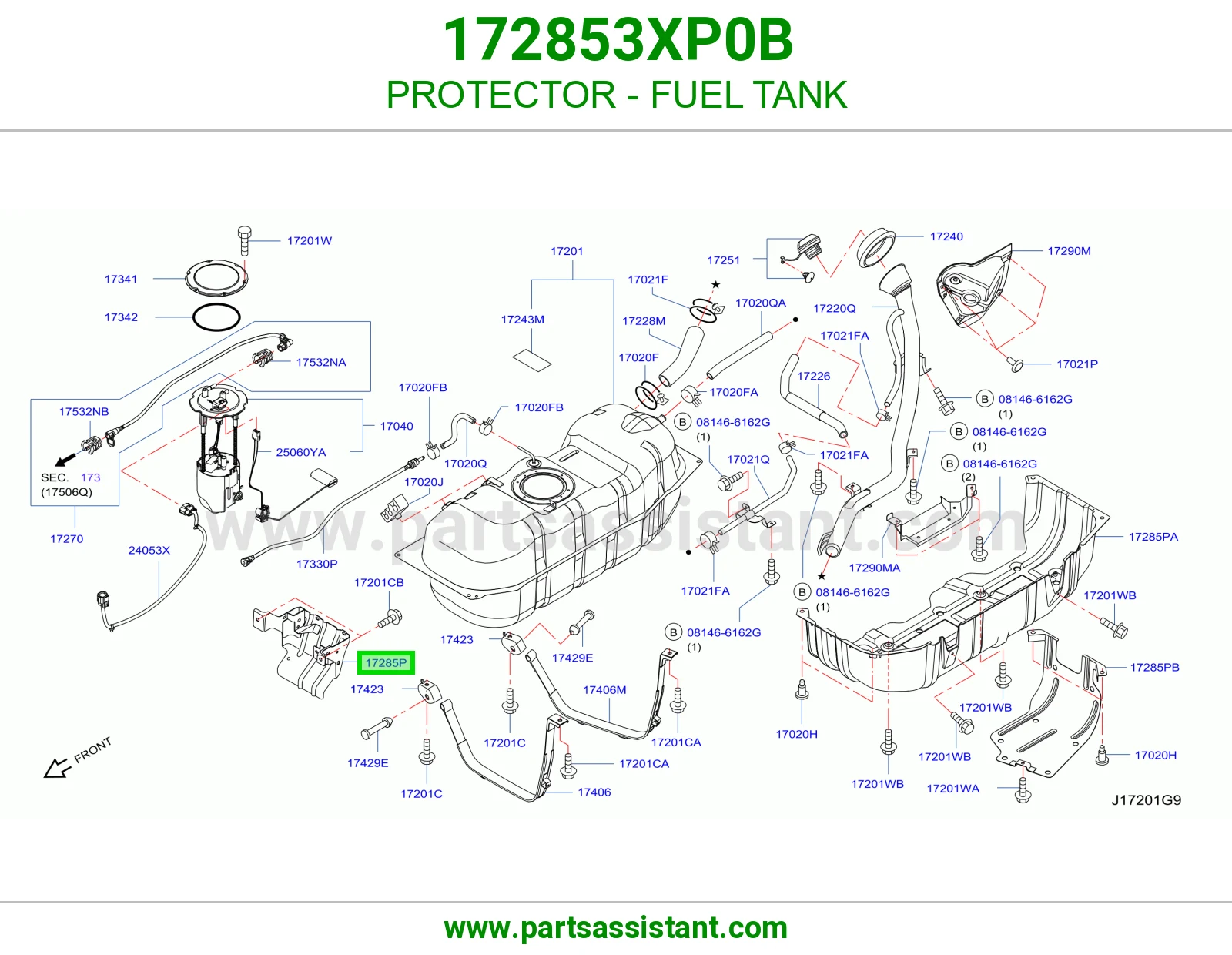 واقي تانكي بنزين 172853XP0B