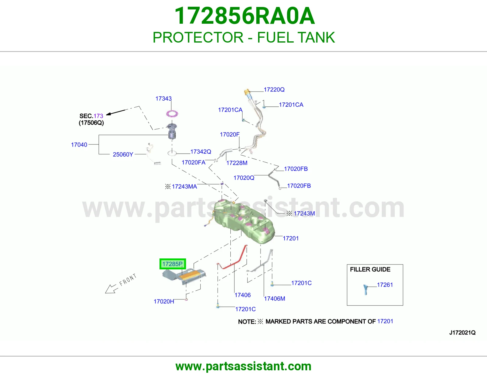 واقي تانكي بنزين 172856RA0A