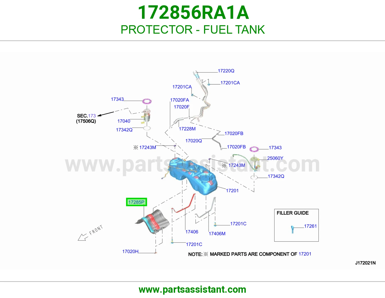 واقي تانكي بنزين 172856RA1A