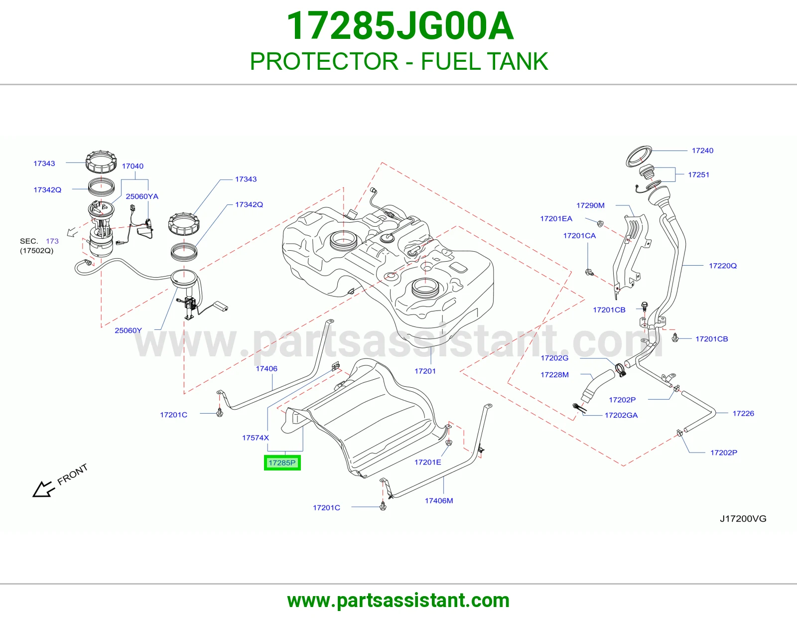 واقي تانكي بنزين 17285JG00A