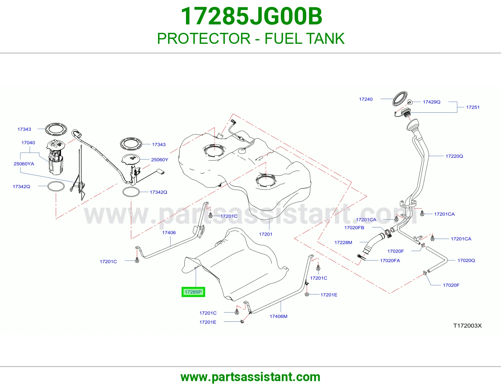 واقي تانكي بنزين 17285JG00B