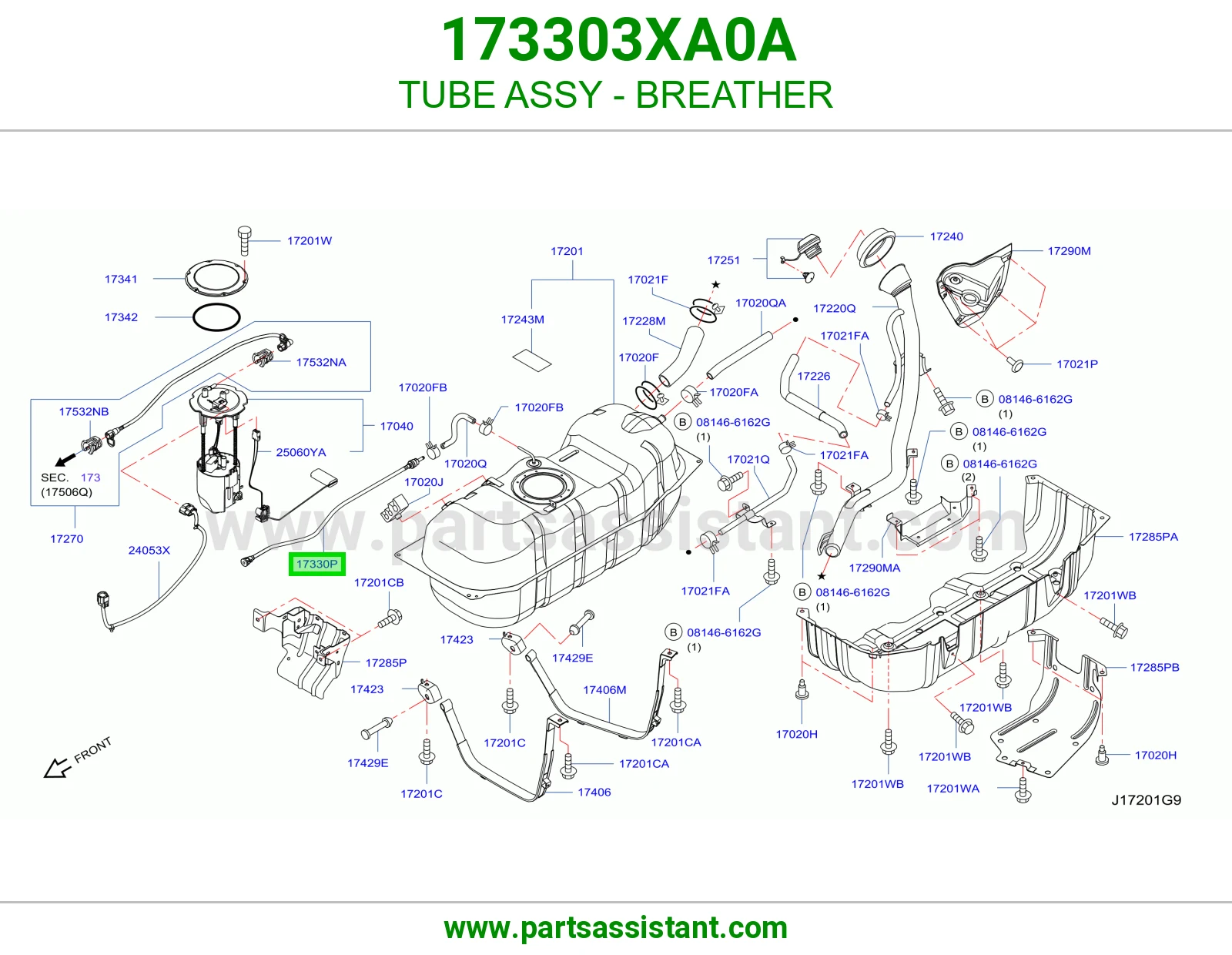 ماسورة فتحة تنفيس كاملة 173303XA0A