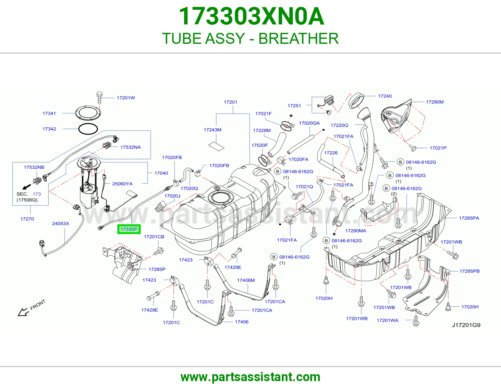 ماسورة فتحة تنفيس كاملة 173303XN0A