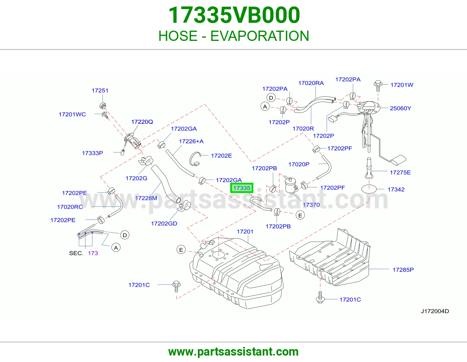 لي تبخر البنزين 17335VB000