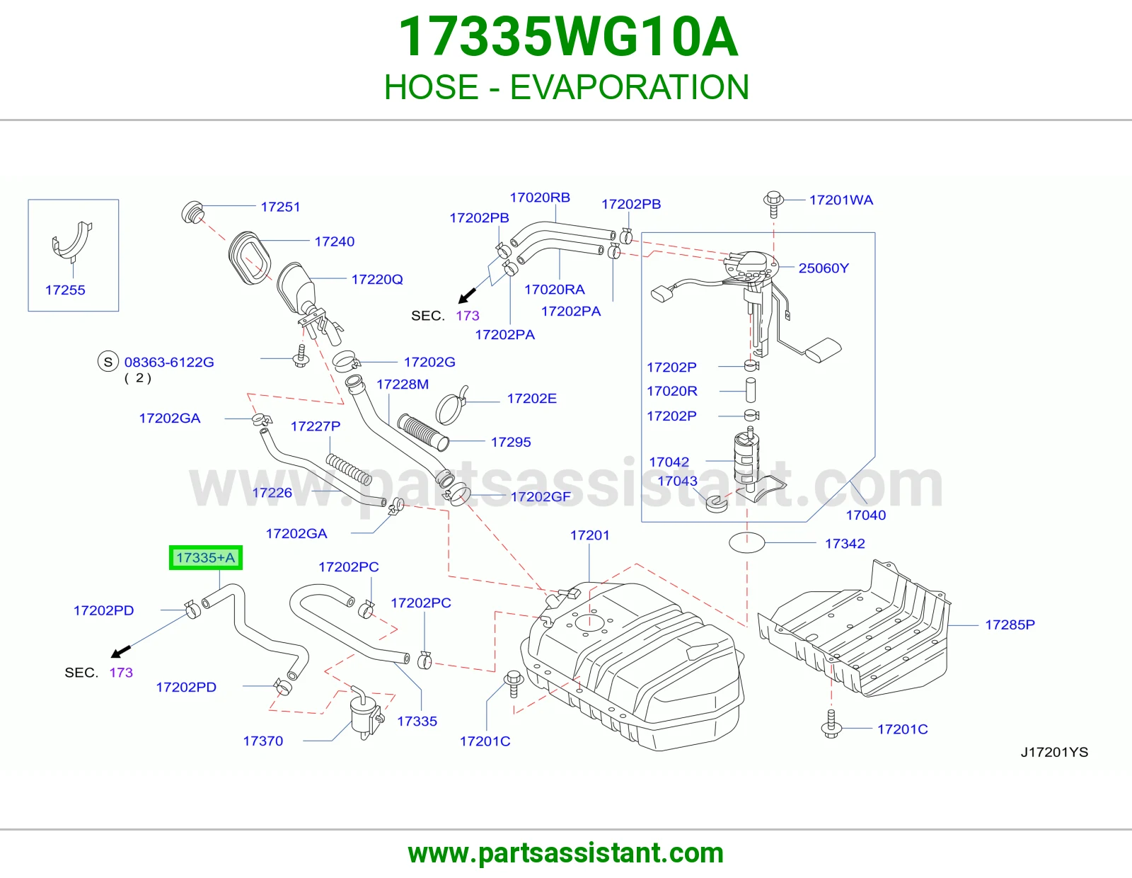 لي تبخر البنزين 17335WG10A