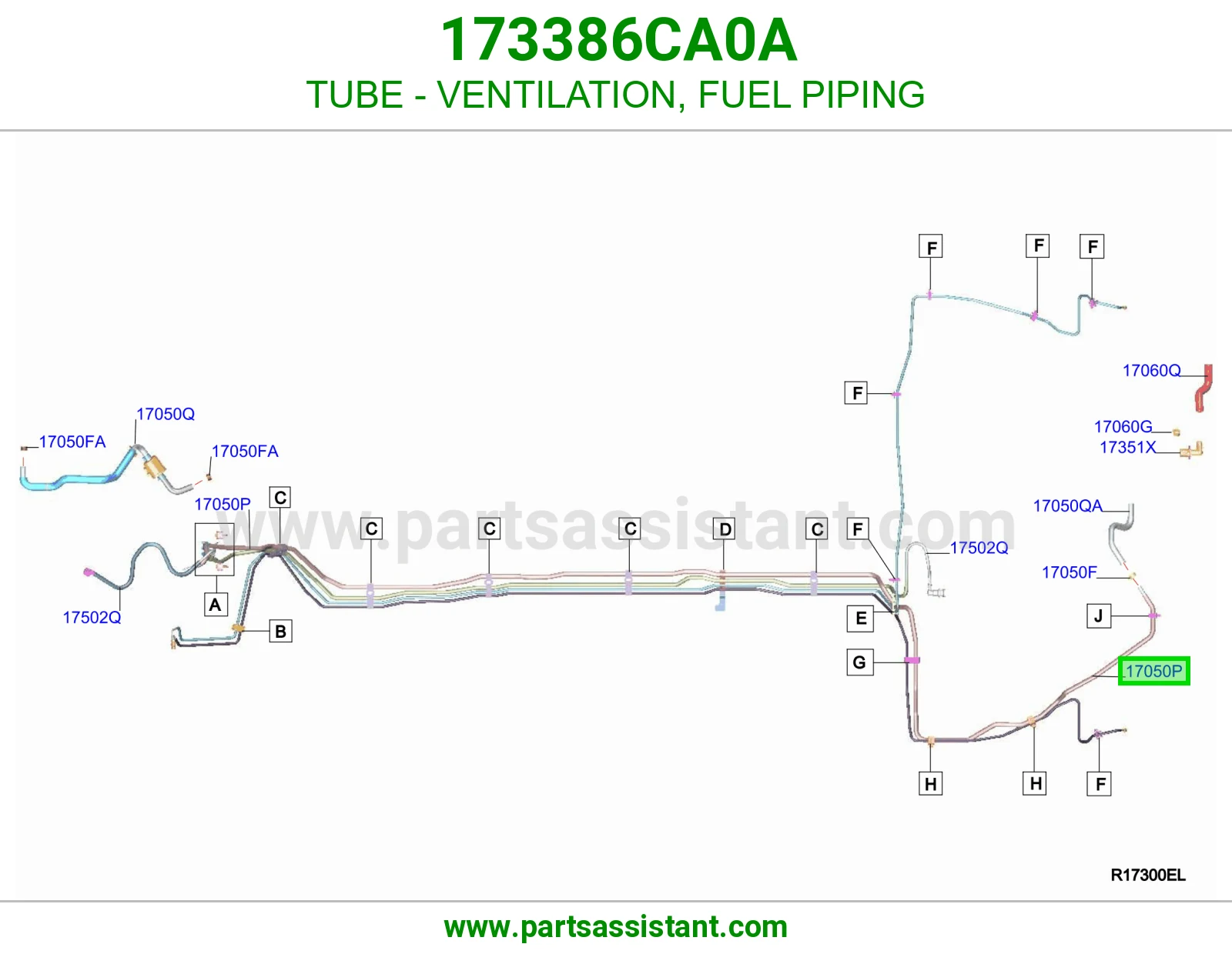 ماسورة تهوية مواسير البنزين 173386CA0A