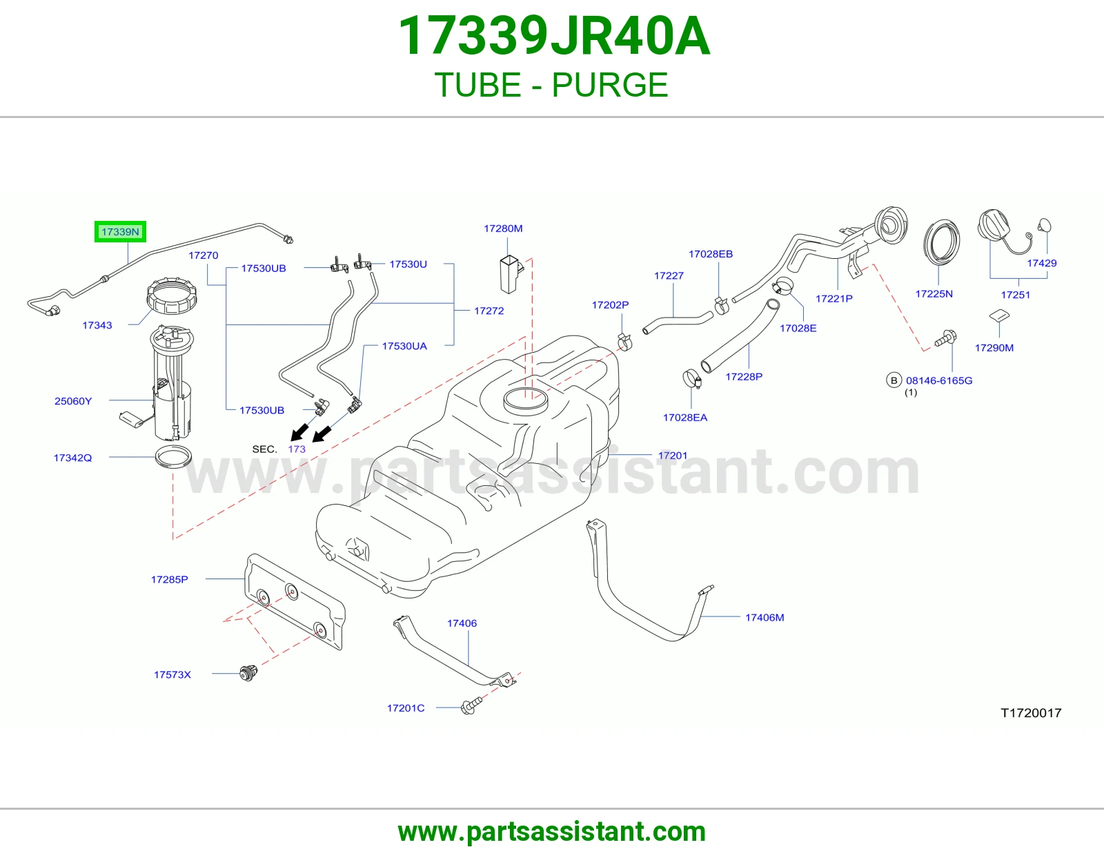 ماسورة تنفيس 17339JR40A