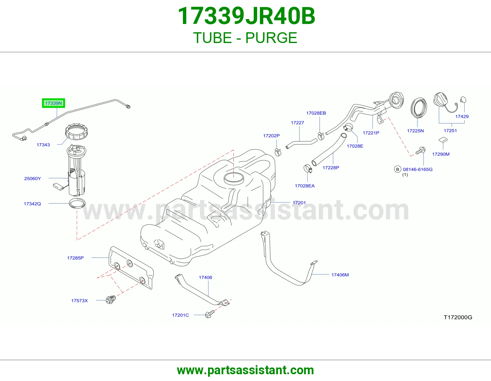 ماسورة تنفيس 17339JR40B