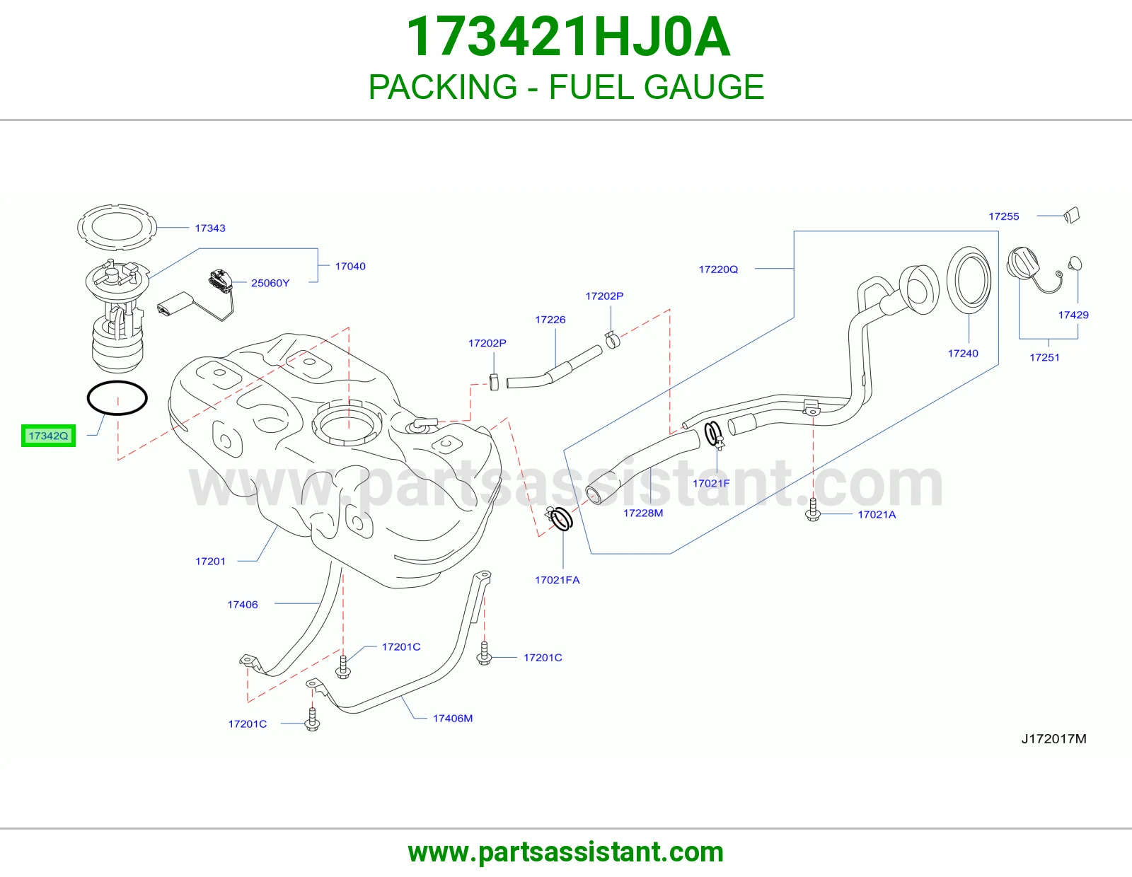جلدة وقود مؤشر 173421HJ0A