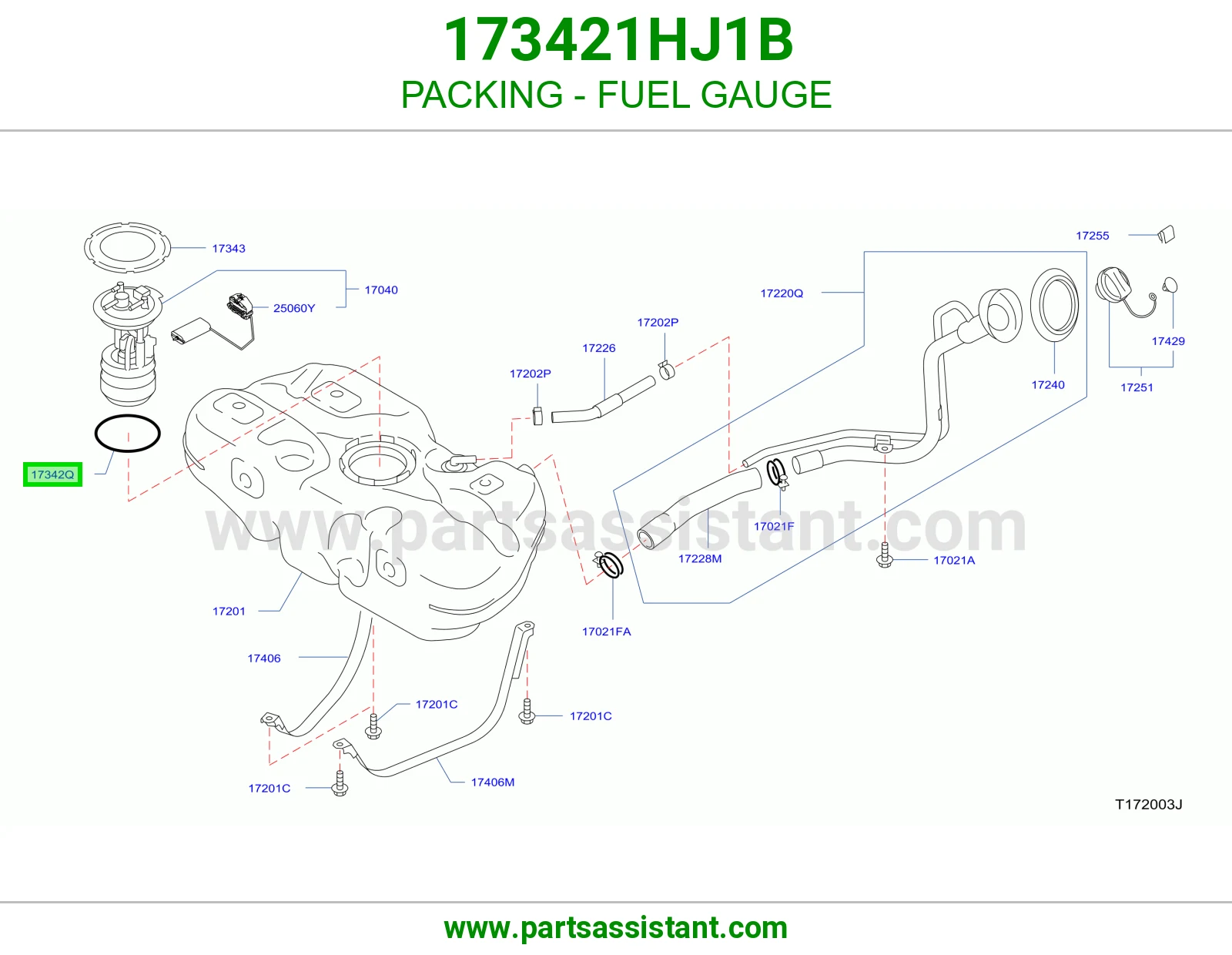 جلدة عداد بنزين 173421HJ1B