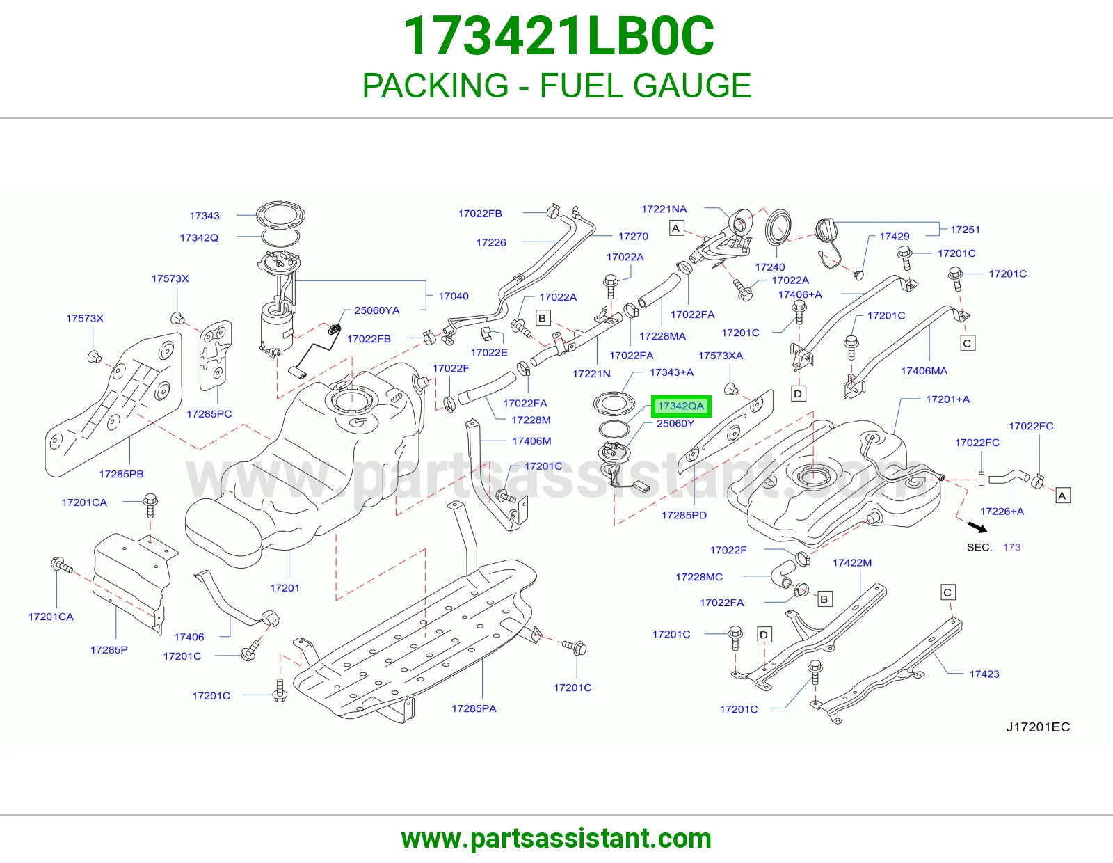 جلدة وقود مؤشر 173421LB0C