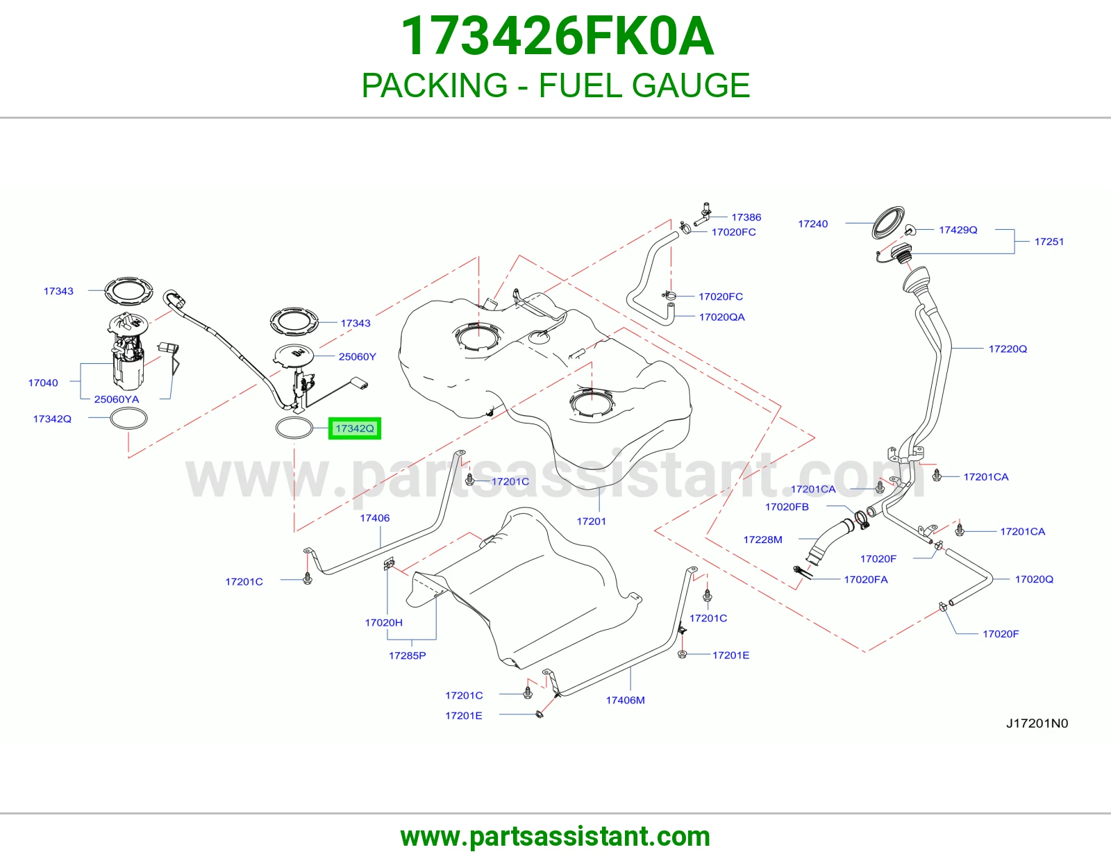 جلدة عداد بنزين 173426FK0A
