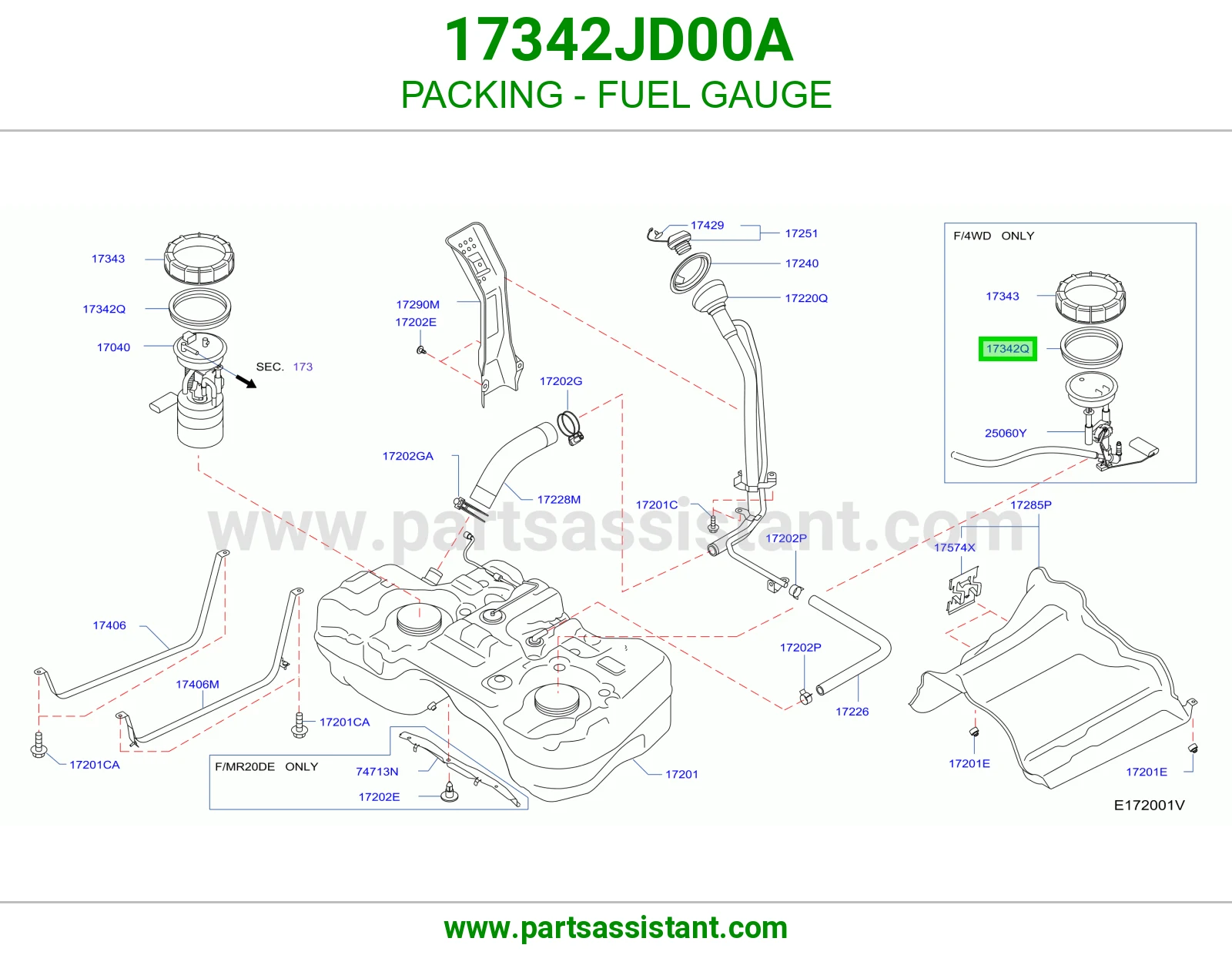 جلدة عداد بنزين 17342JD00A