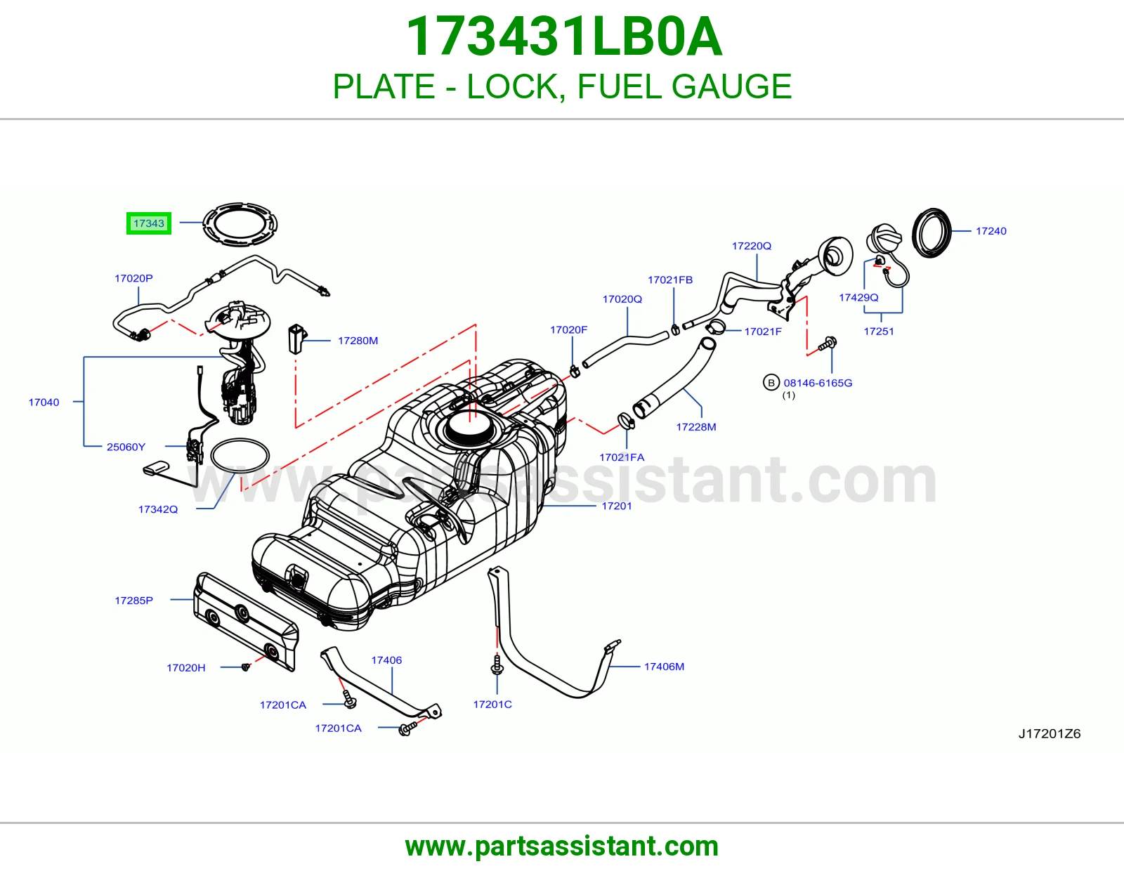 صاجة قفل عداد بنزين 173431LB0A