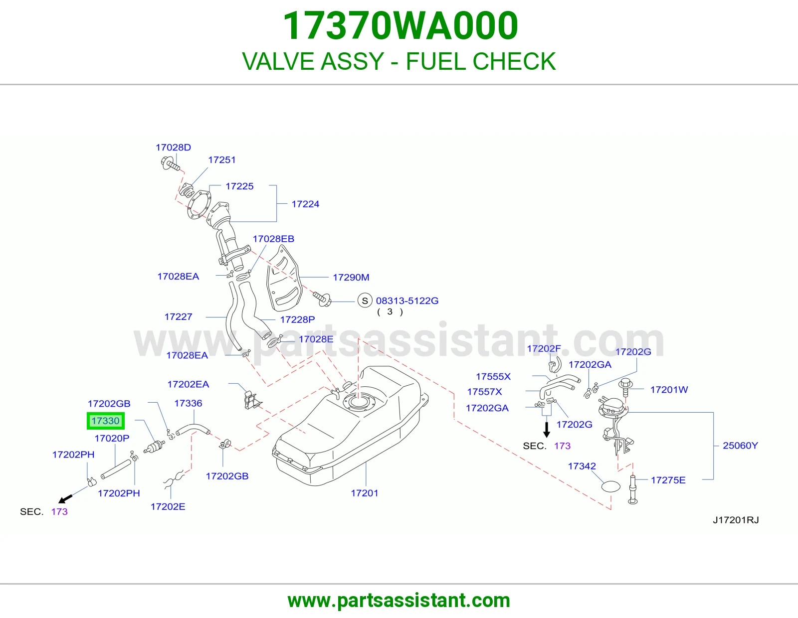 فلتر بنزين صغير 17370WA000
