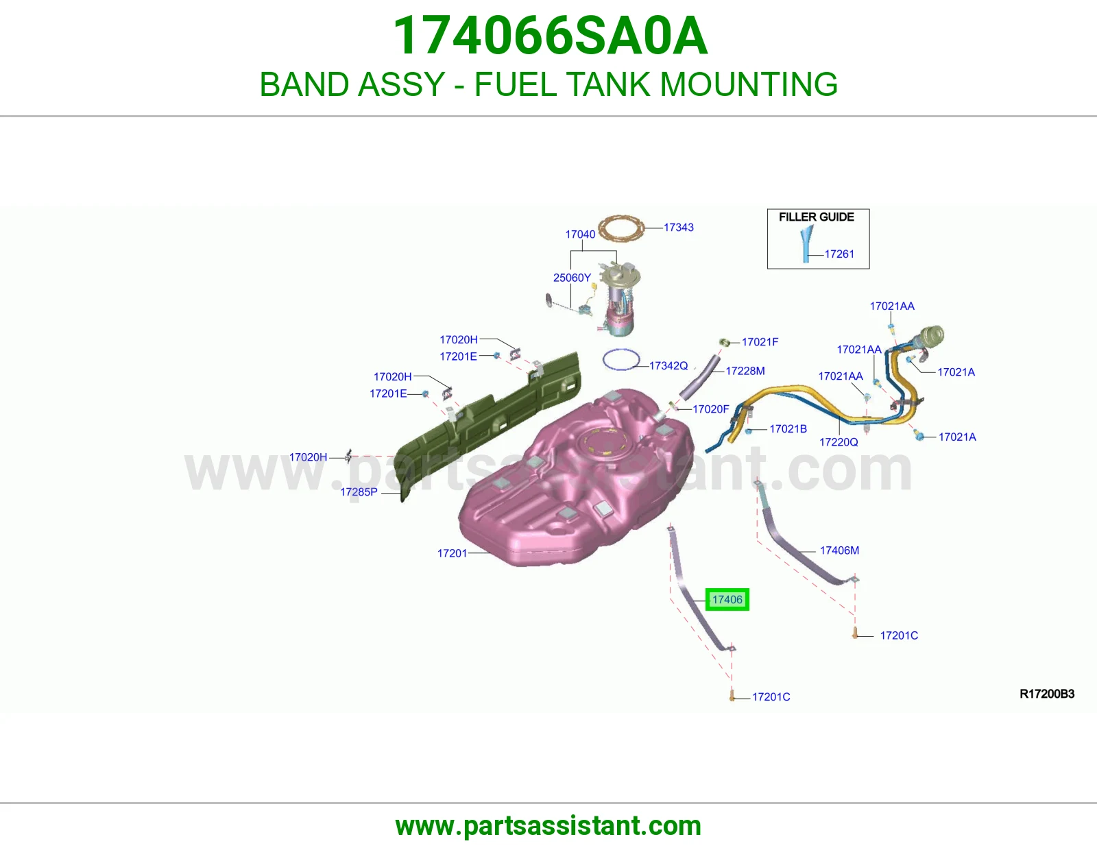 رباط قاعدة تانكي بنزين كامل 174066SA0A