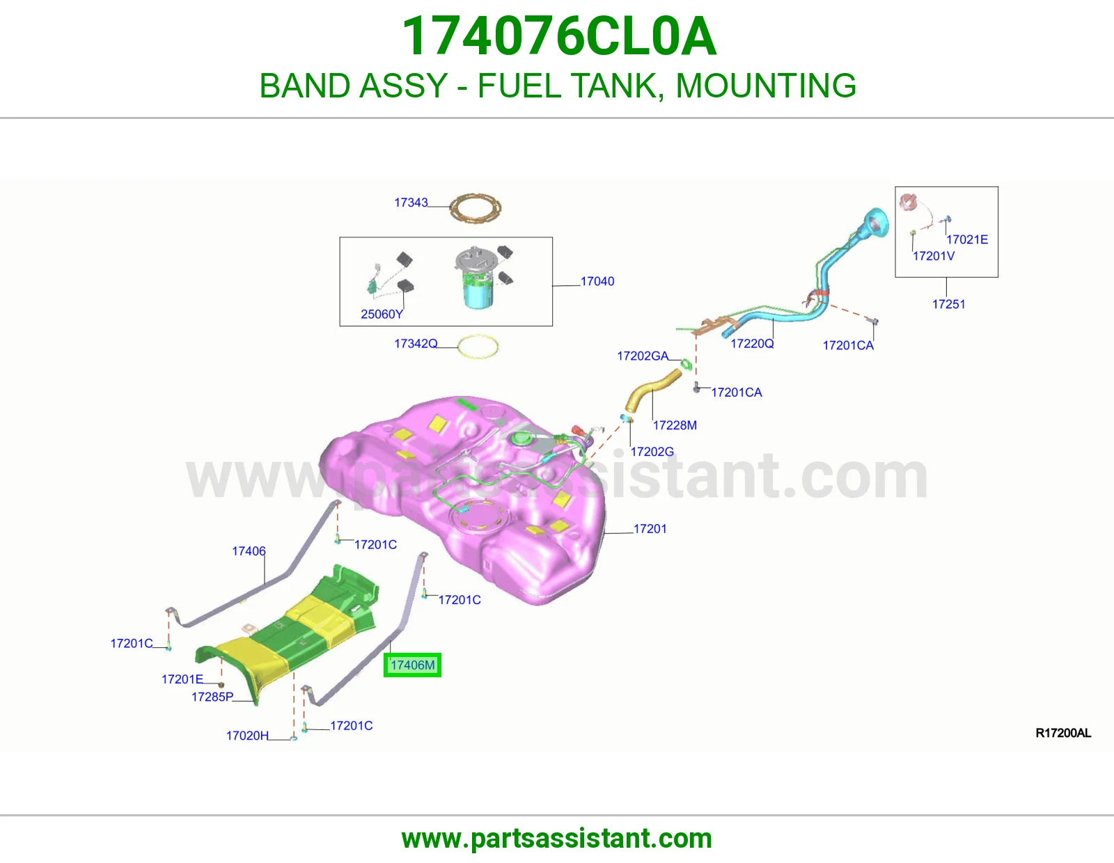 رباط تانكي بنزين كرسي كامل 174076CL0A