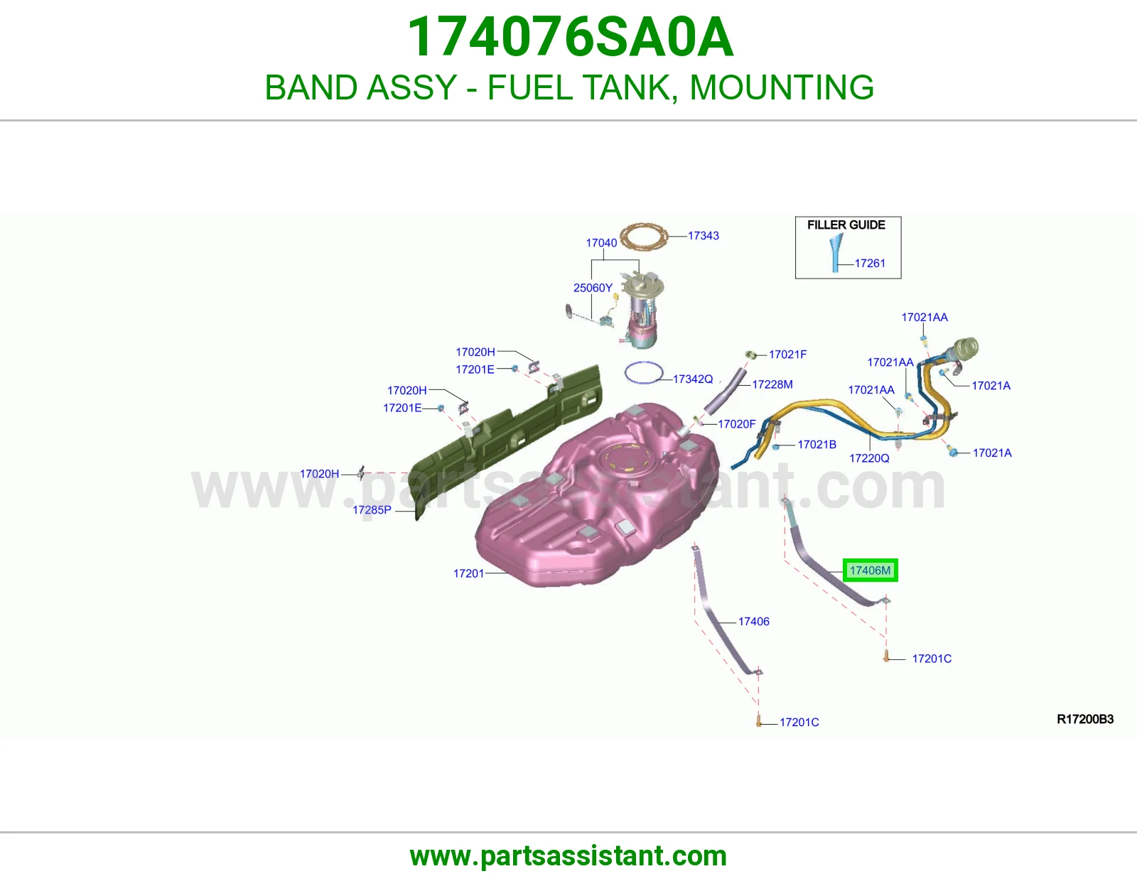رباط تانكي بنزين كرسي كامل 174076SA0A