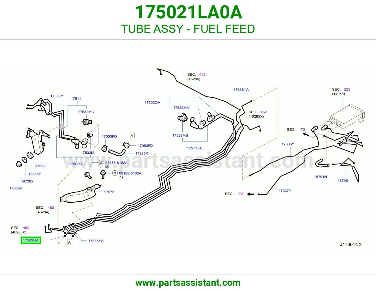 ماسورة تغذية بنزين كاملة 175021LA0A